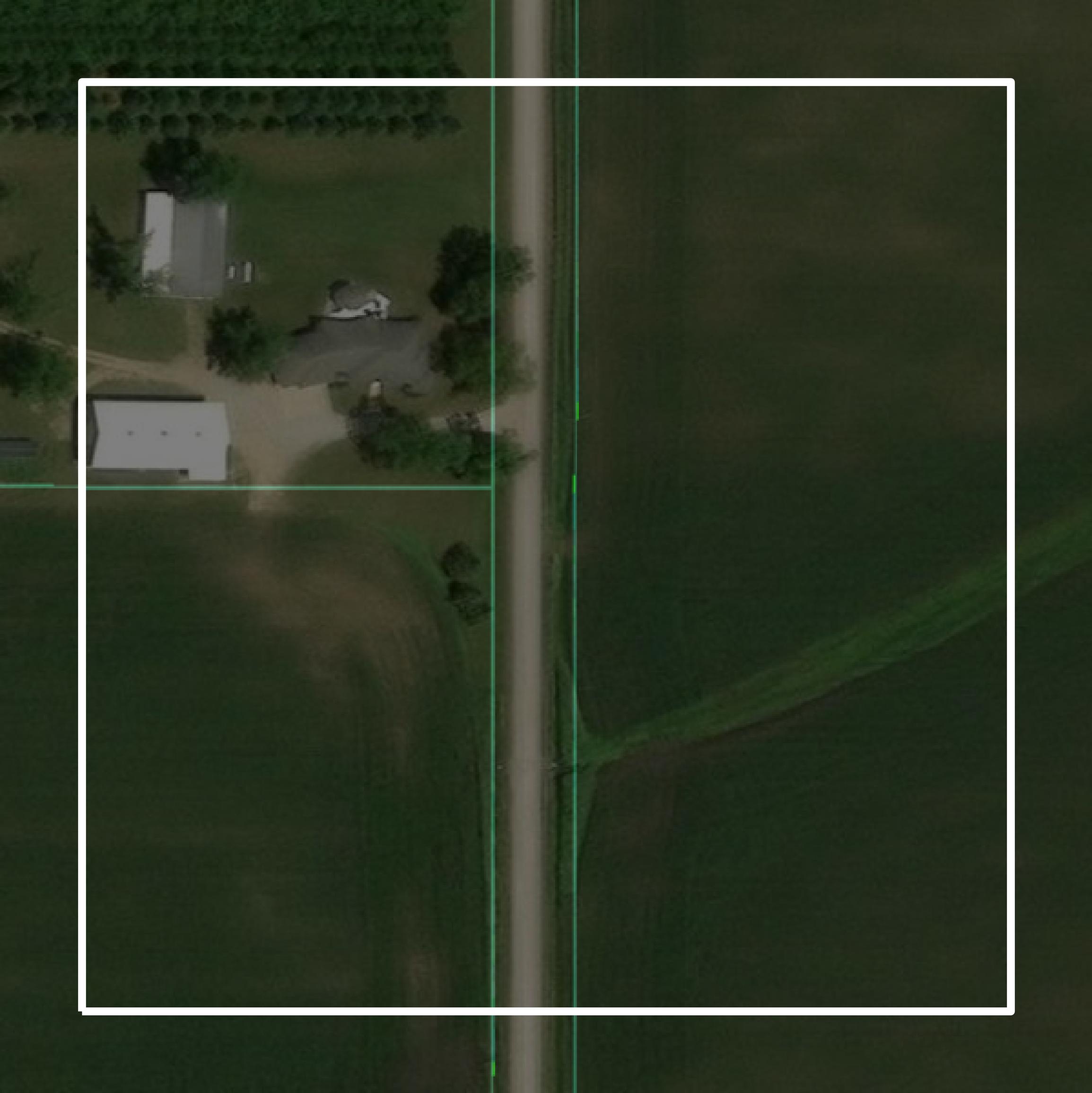 This image shows parcel and building data in Bremer County created using GIS data in Equator.