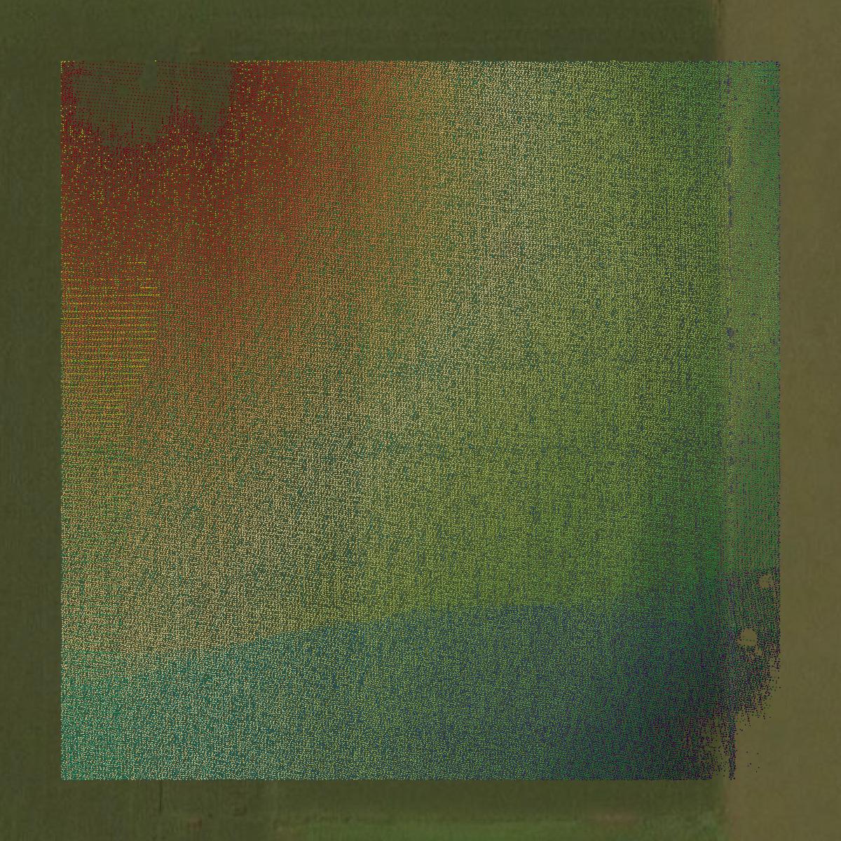 This image shows a LiDAR point cloud in Bremer County created using GIS data in Equator.