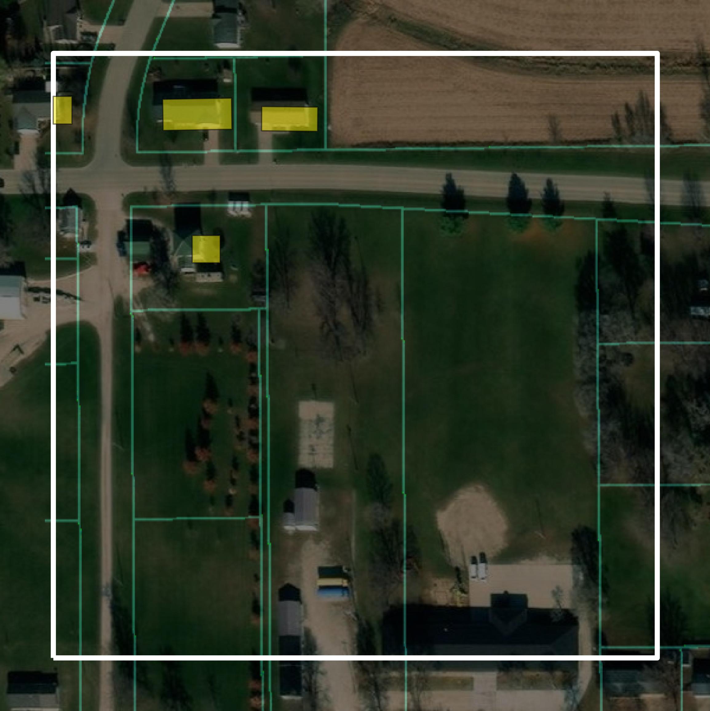 This image shows parcel and building data in Buchanan County created using GIS data in Equator.