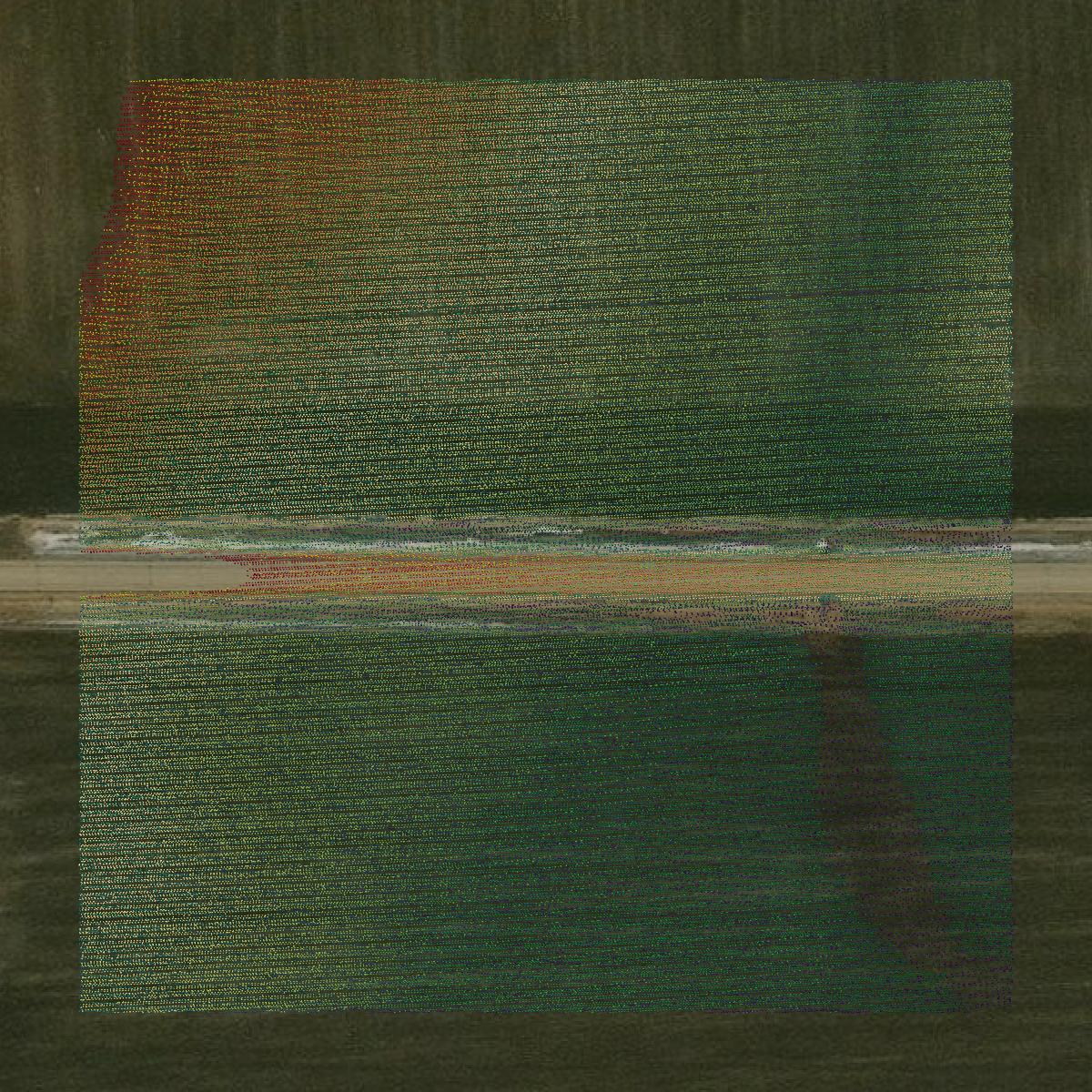 This image shows a LiDAR point cloud in Buena Vista County created using GIS data in Equator.