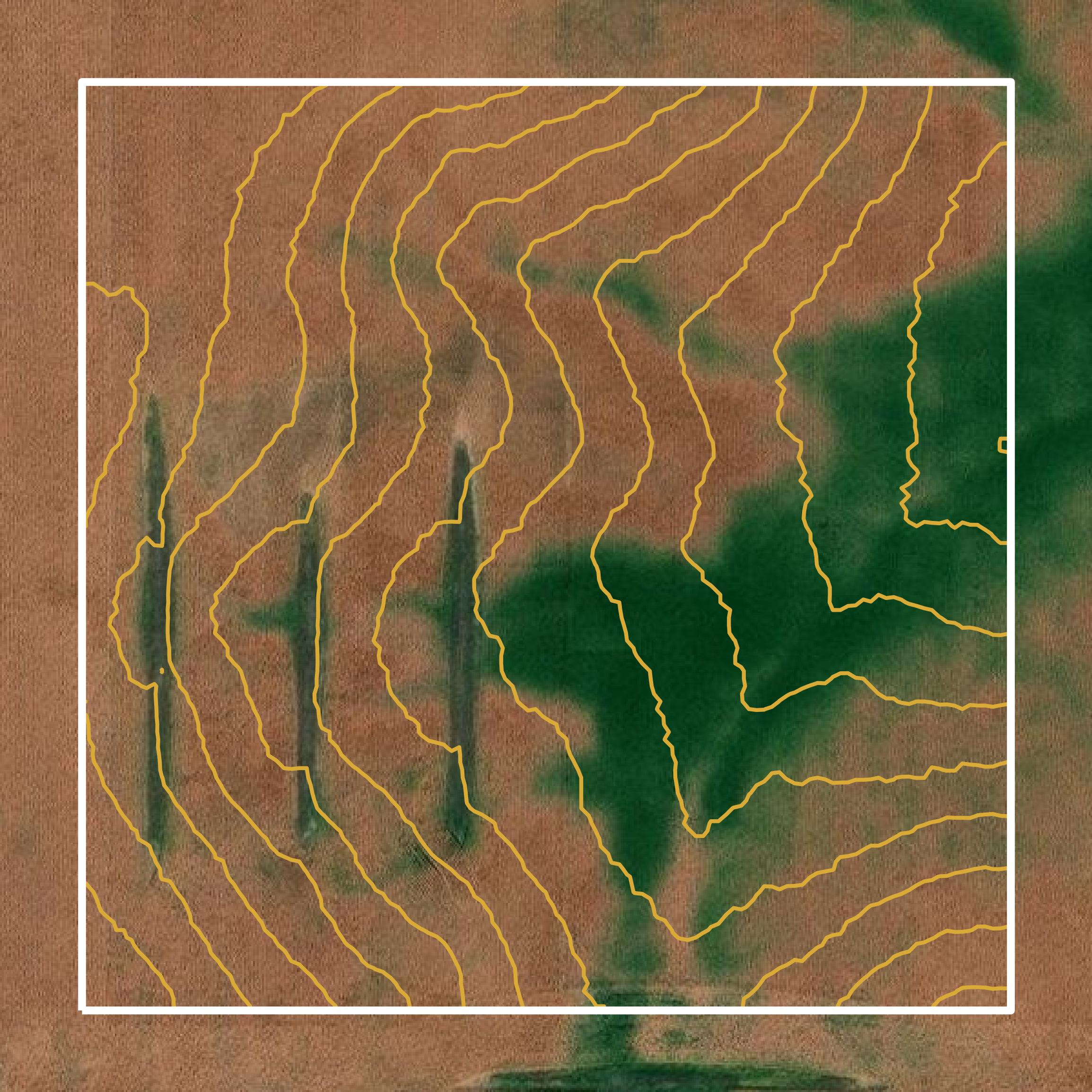 This image shows a contour map in Butler County created using GIS data in Equator.