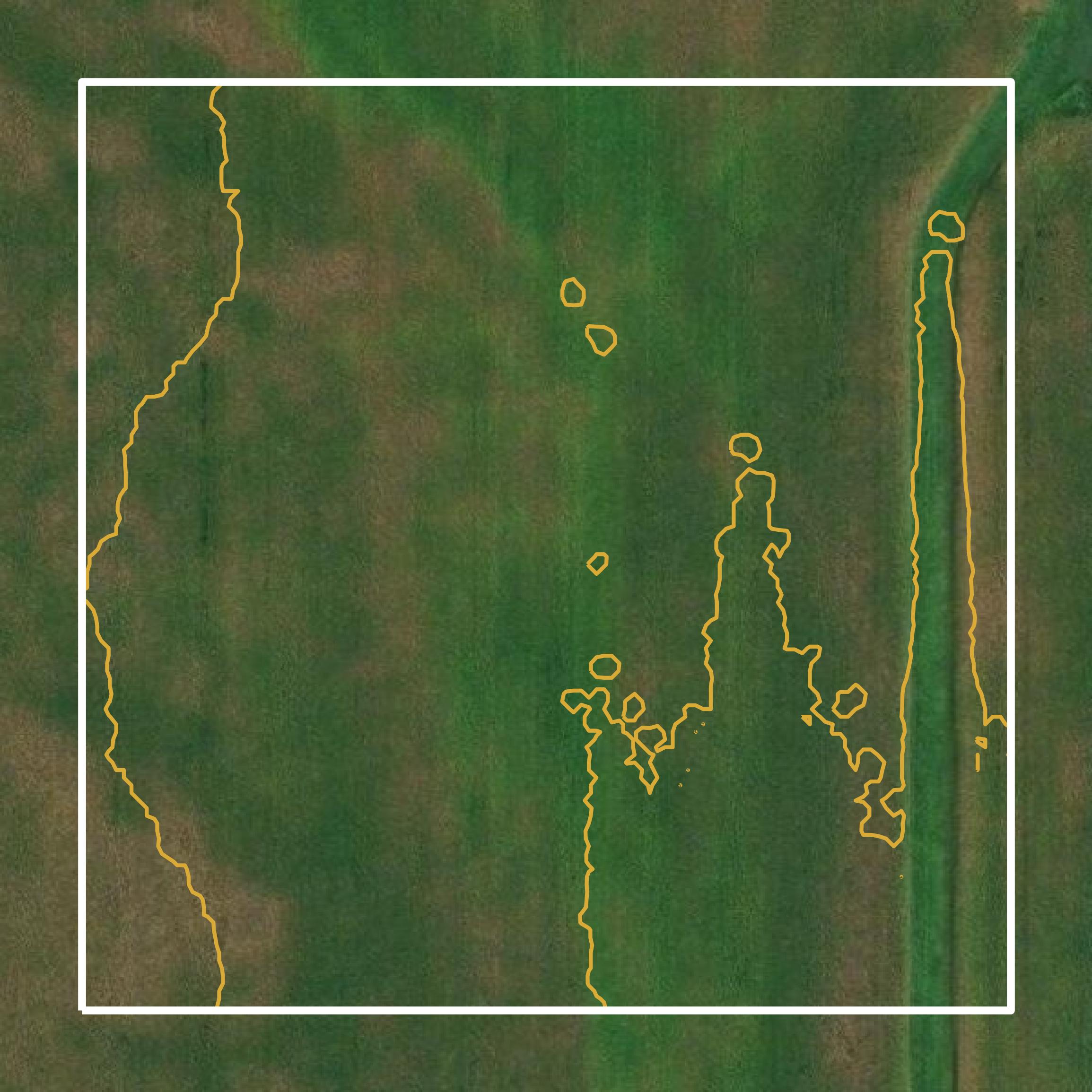 This image shows a contour map in Butler County created using GIS data in Equator.