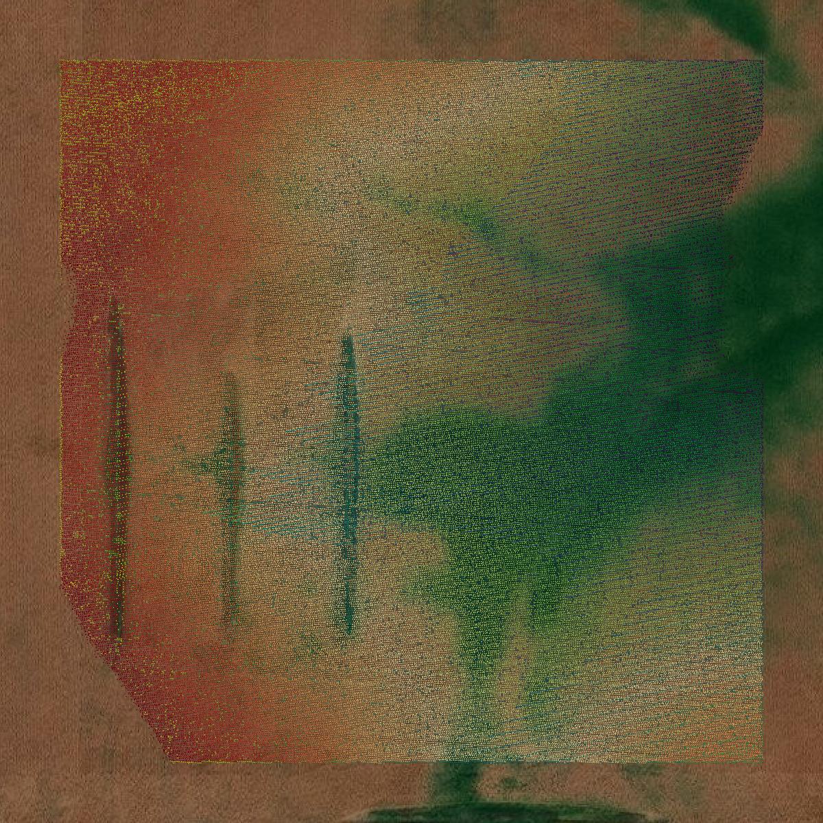 This image shows a LiDAR point cloud in Butler County created using GIS data in Equator.