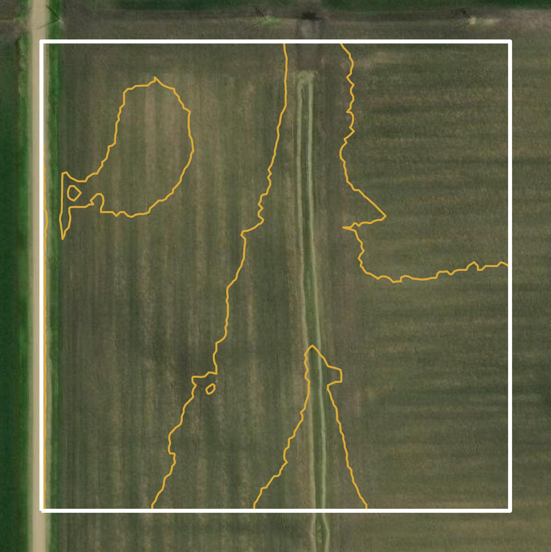 This image shows a contour map in Calhoun County created using GIS data in Equator.
