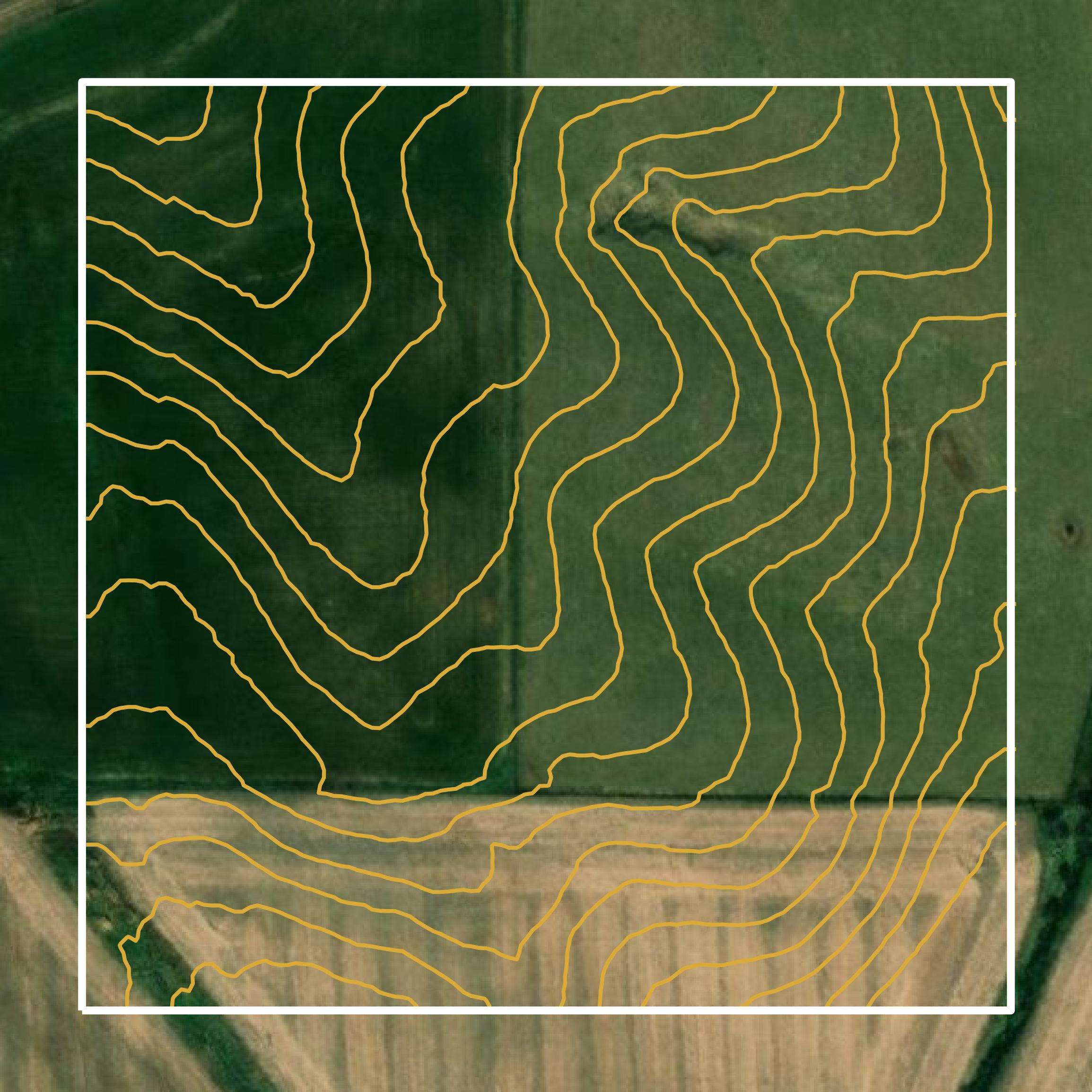 This image shows a contour map in Cass County created using GIS data in Equator.