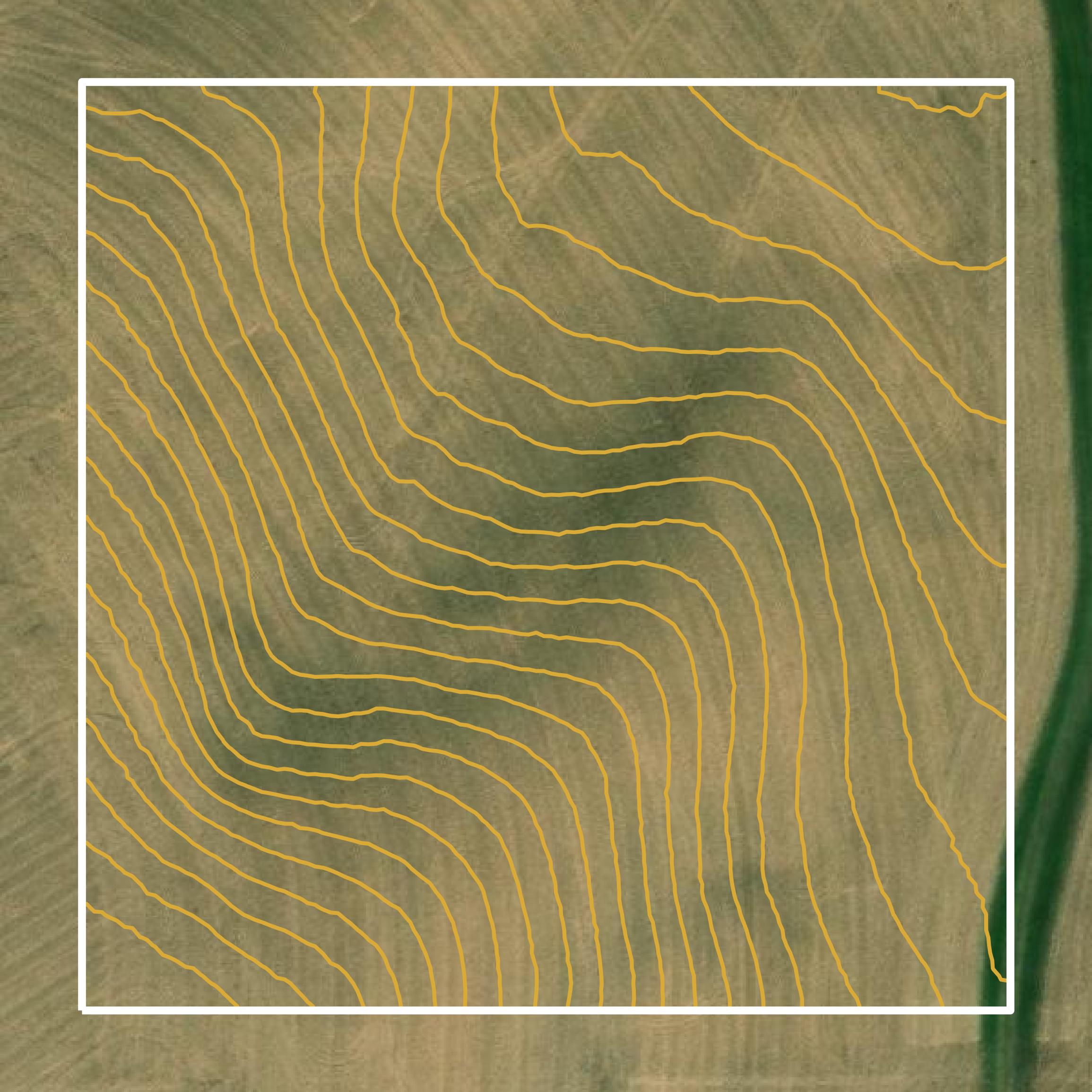 This image shows a contour map in Cass County created using GIS data in Equator.