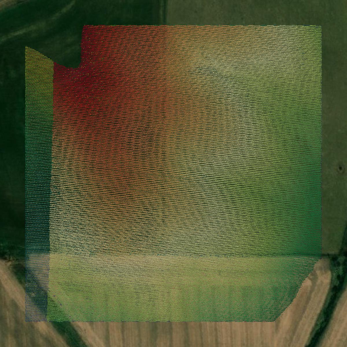 This image shows a LiDAR point cloud in Cass County created using GIS data in Equator.