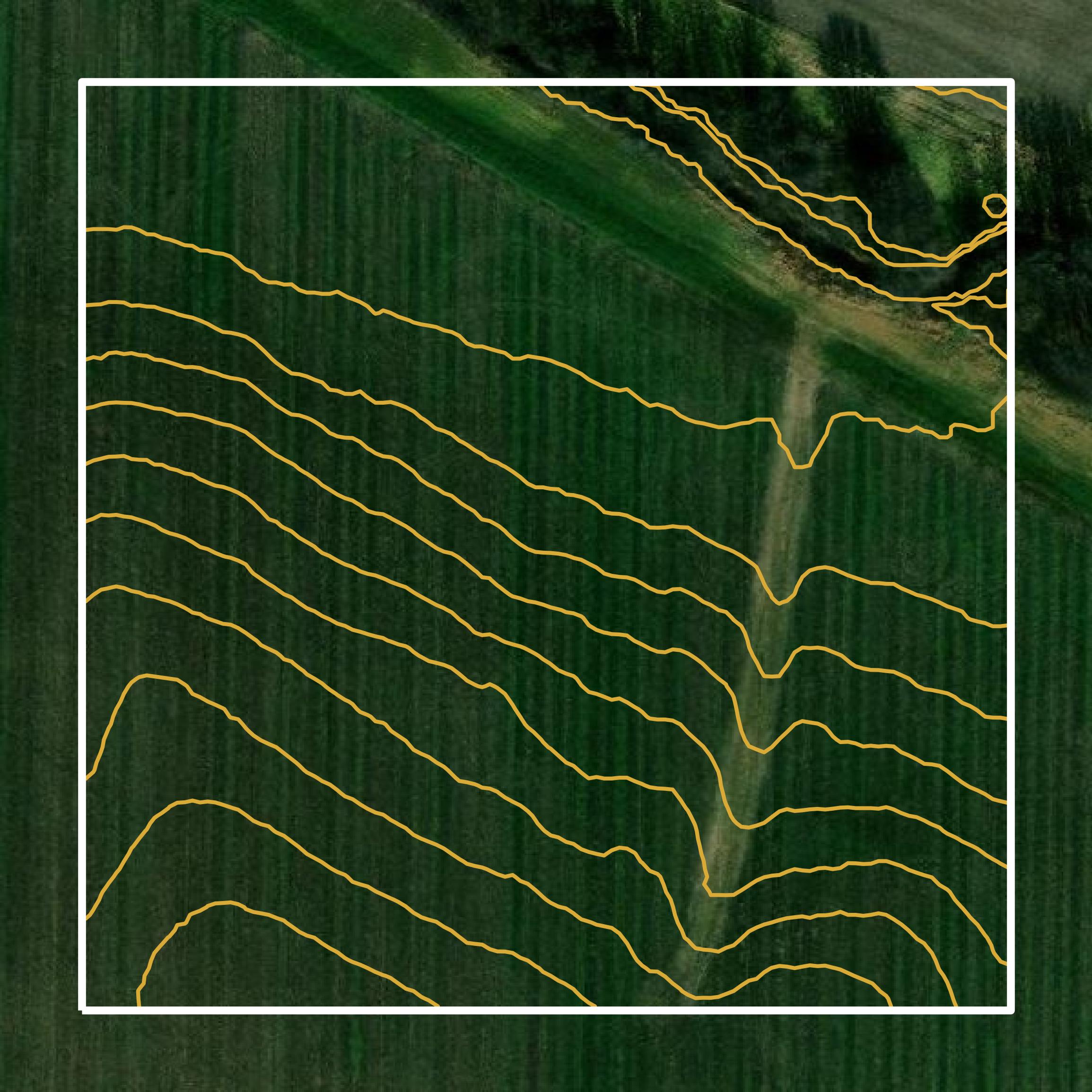 This image shows a contour map in Cedar County created using GIS data in Equator.