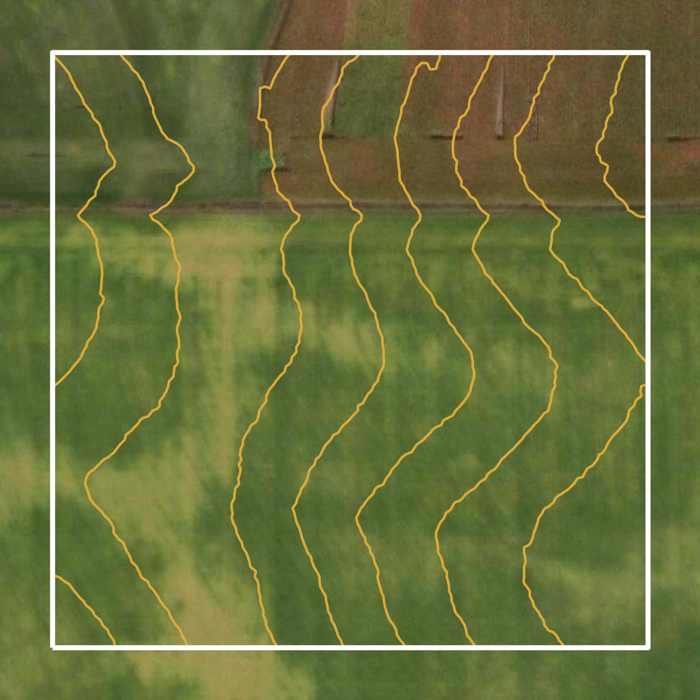 This image shows a contour map in Cherokee County created using GIS data in Equator.