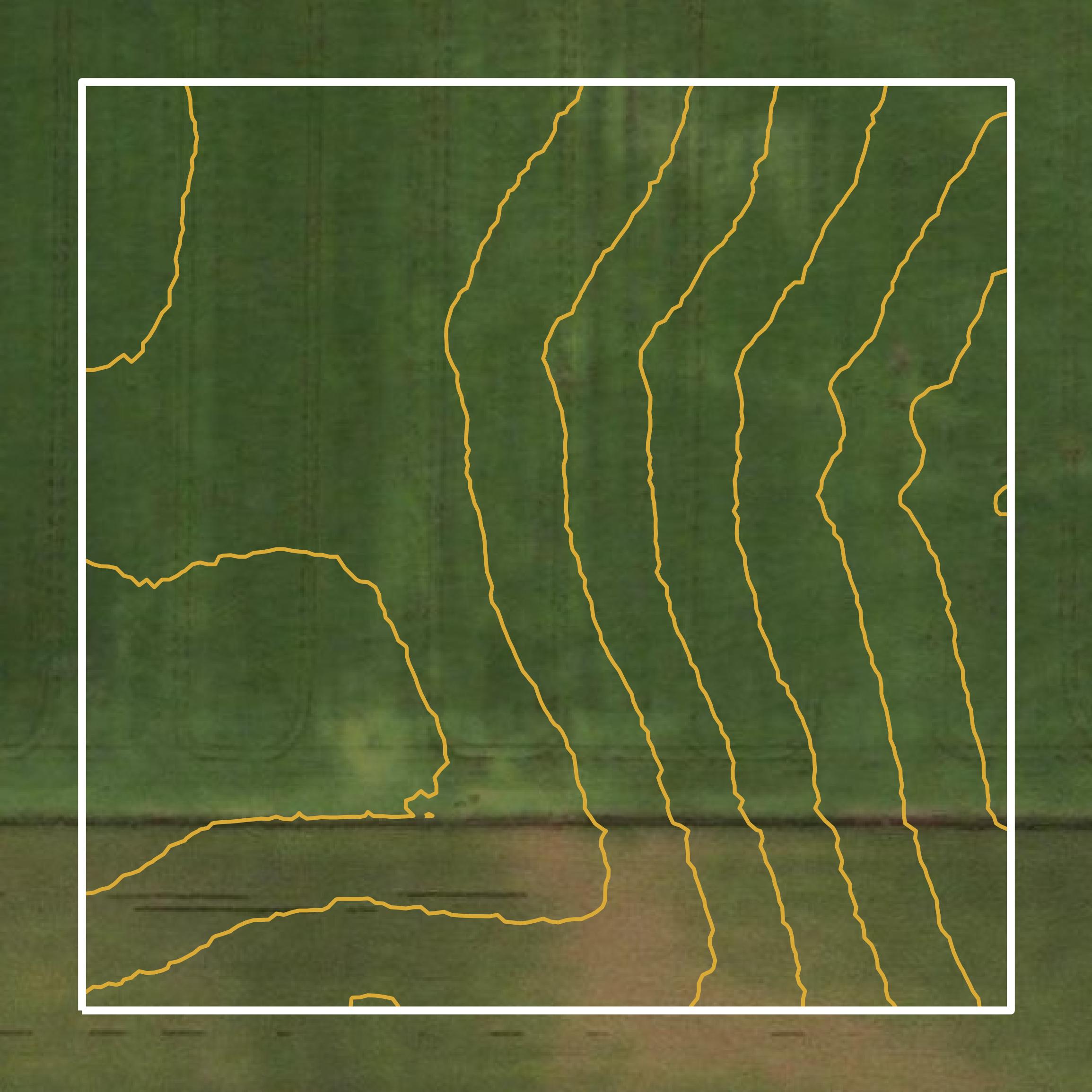 This image shows a contour map in Cherokee County created using GIS data in Equator.