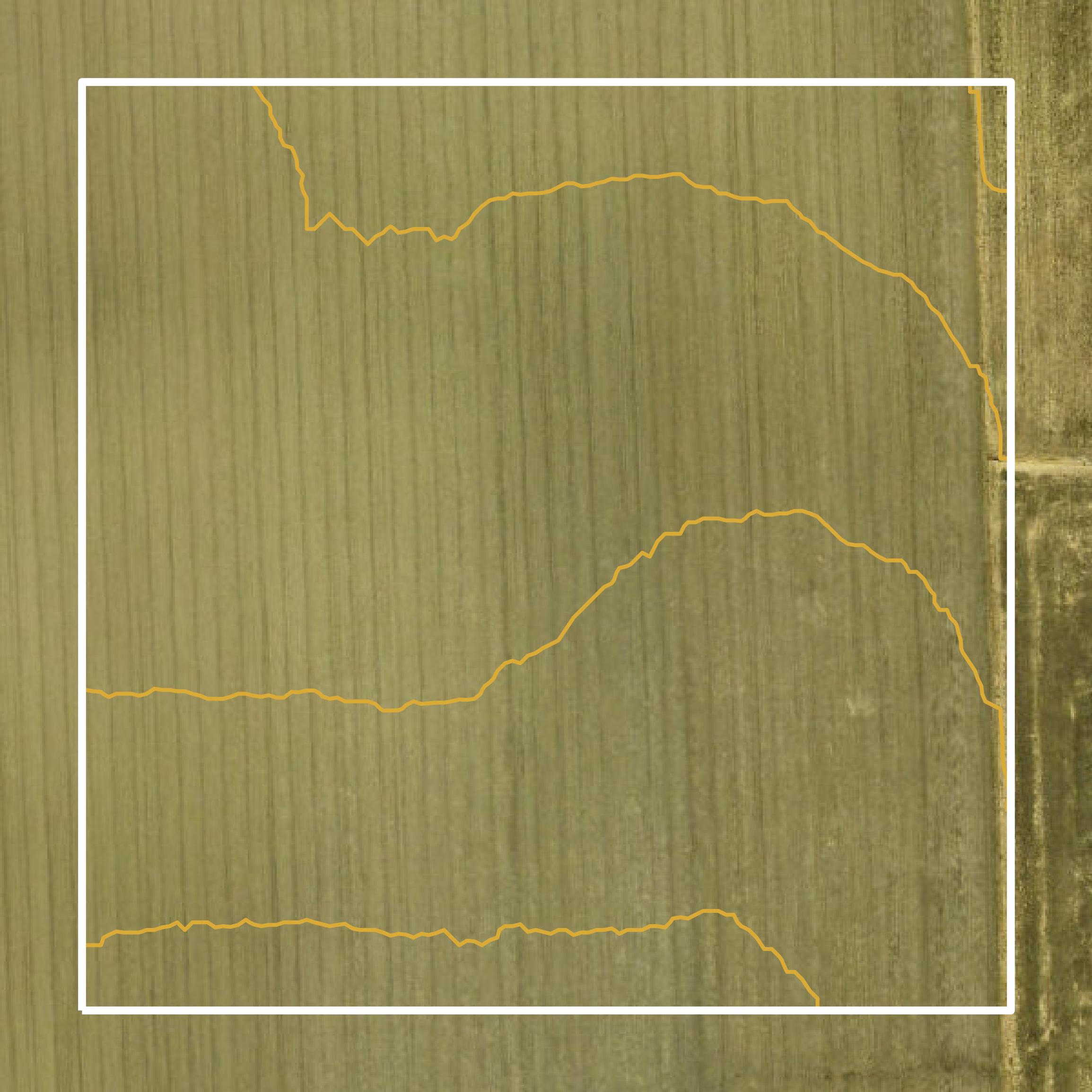 This image shows a contour map in Clay County created using GIS data in Equator.
