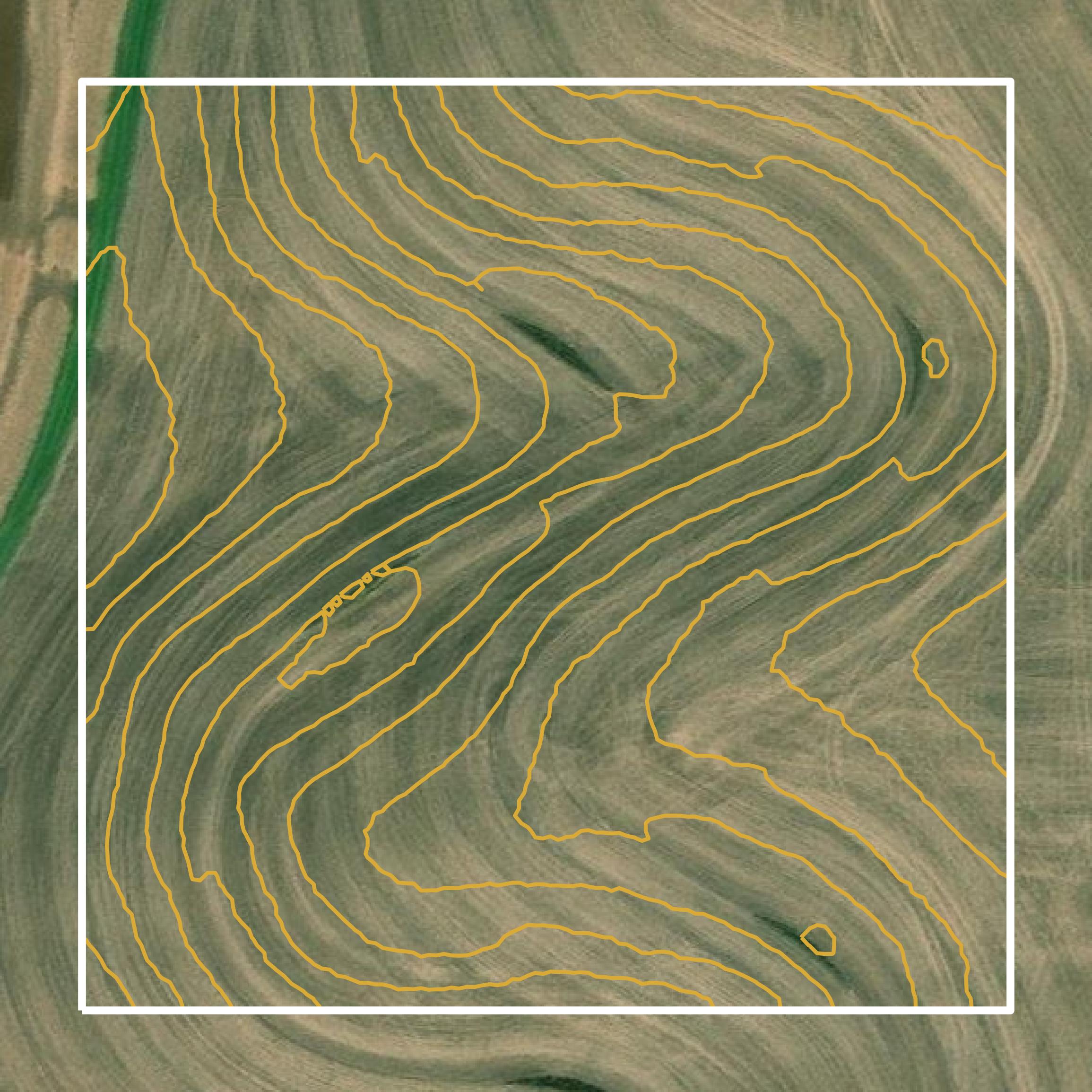 This image shows a contour map in Clayton County created using GIS data in Equator.