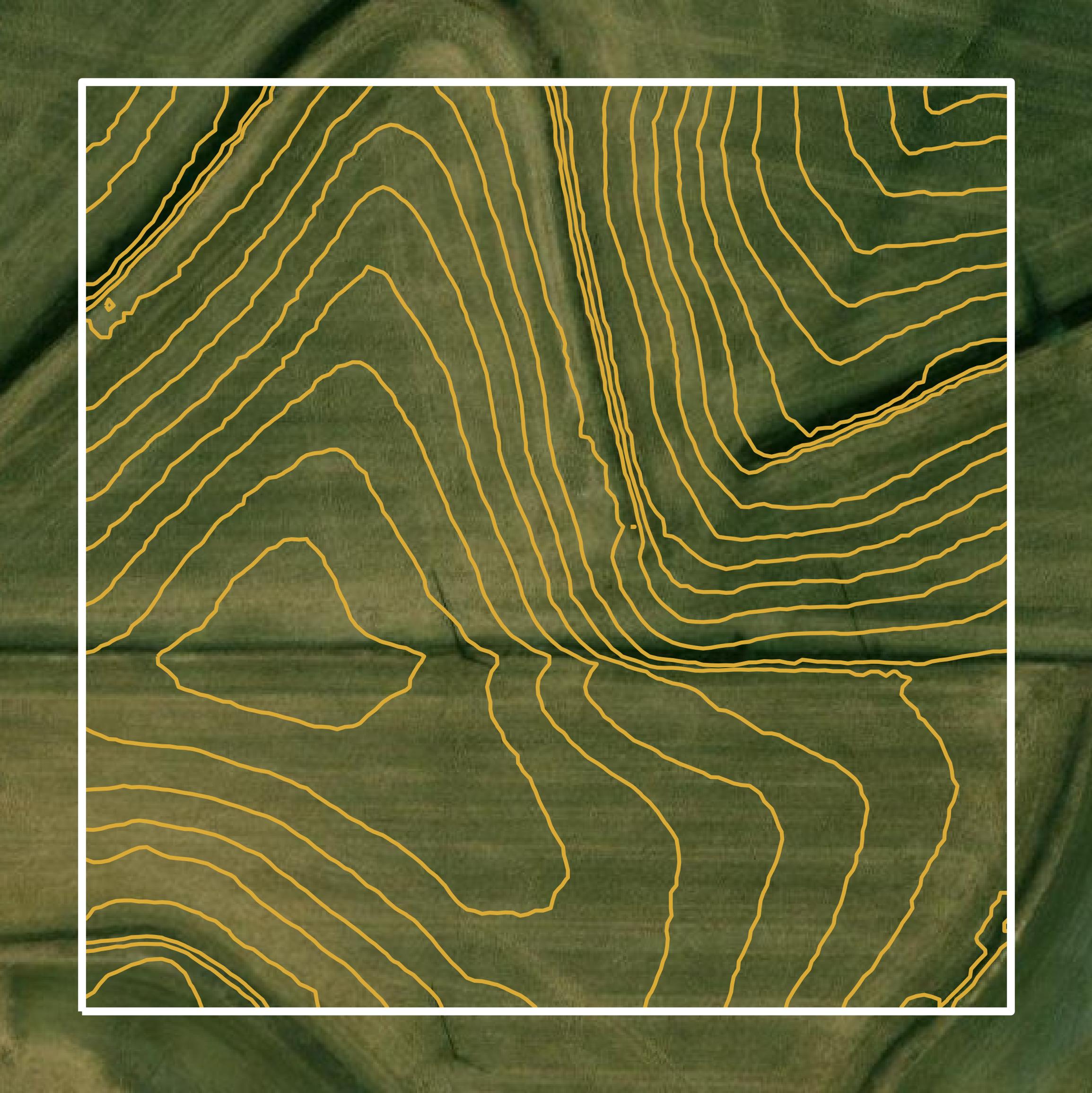 This image shows a contour map in Crawford County created using GIS data in Equator.