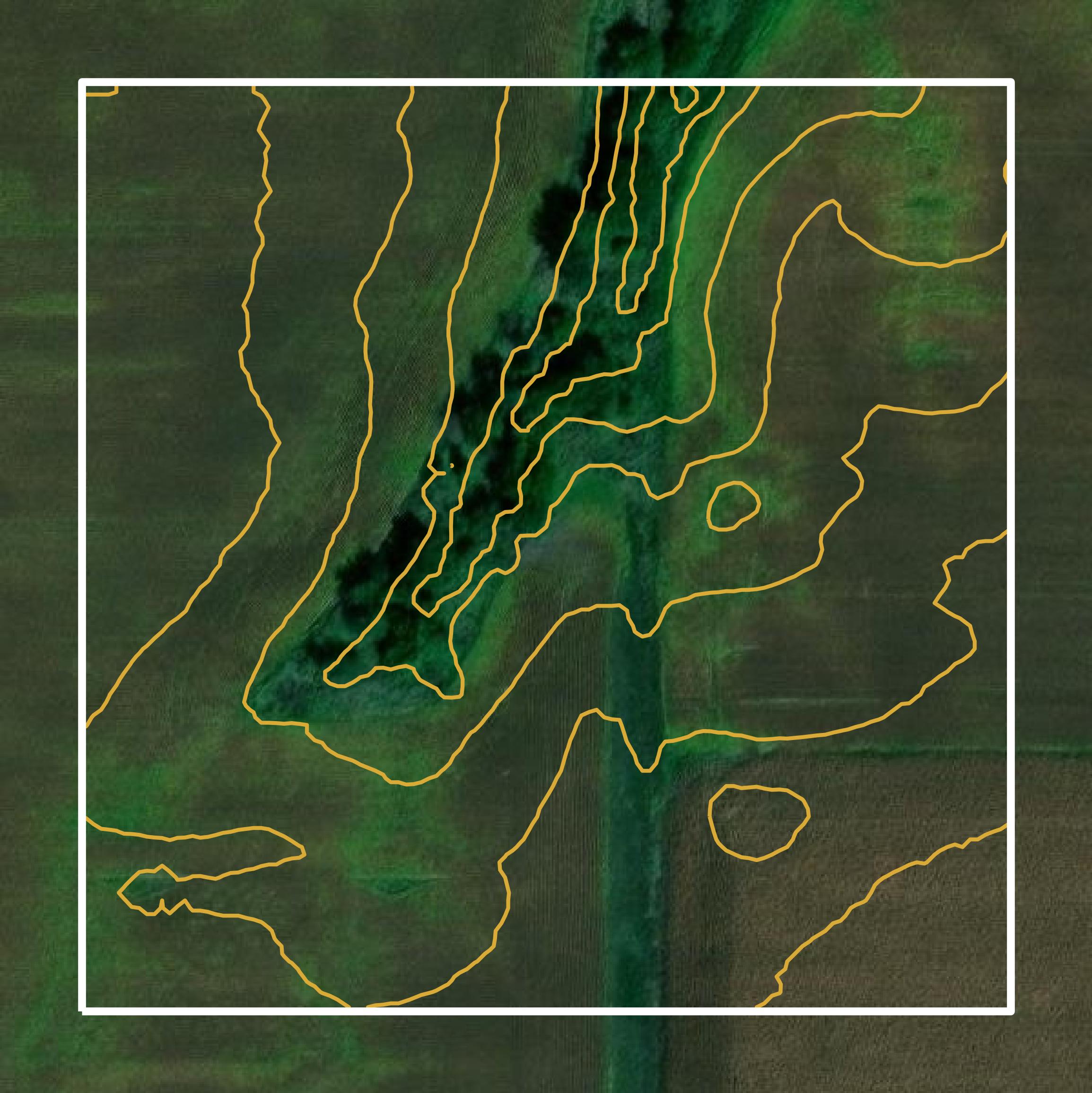 This image shows a contour map in Davis County created using GIS data in Equator.
