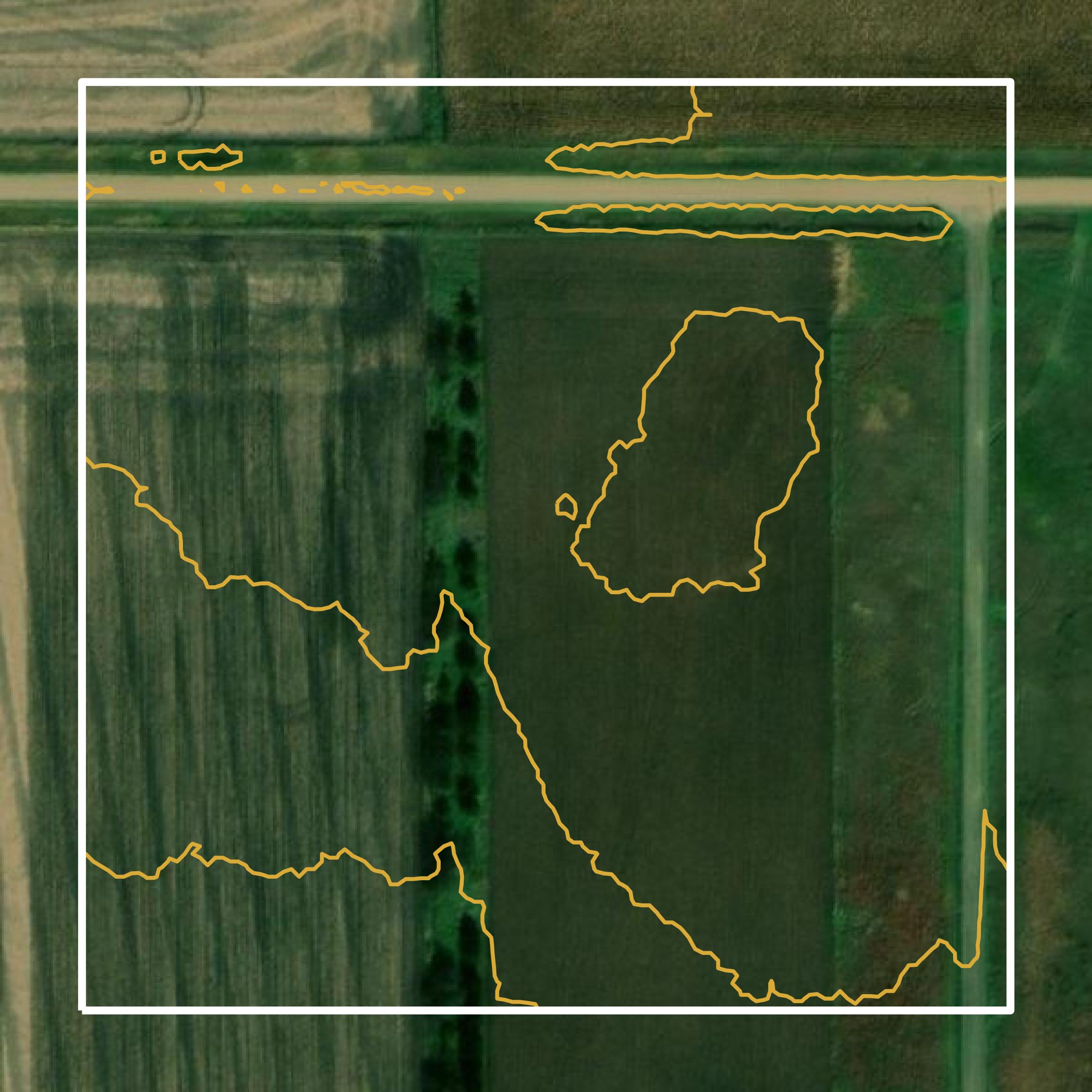 This image shows a contour map in Dickinson County created using GIS data in Equator.