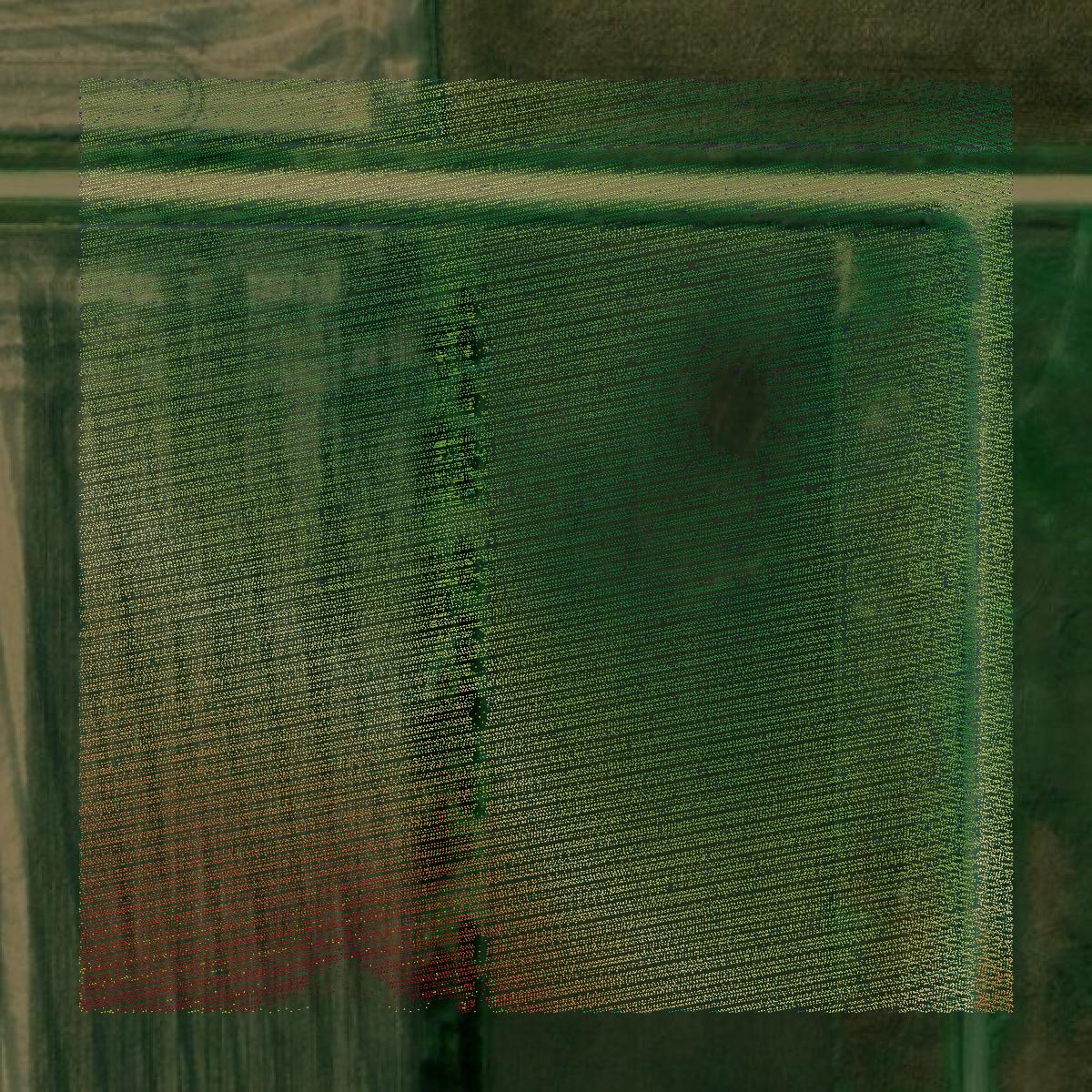 This image shows a LiDAR point cloud in Dickinson County created using GIS data in Equator.
