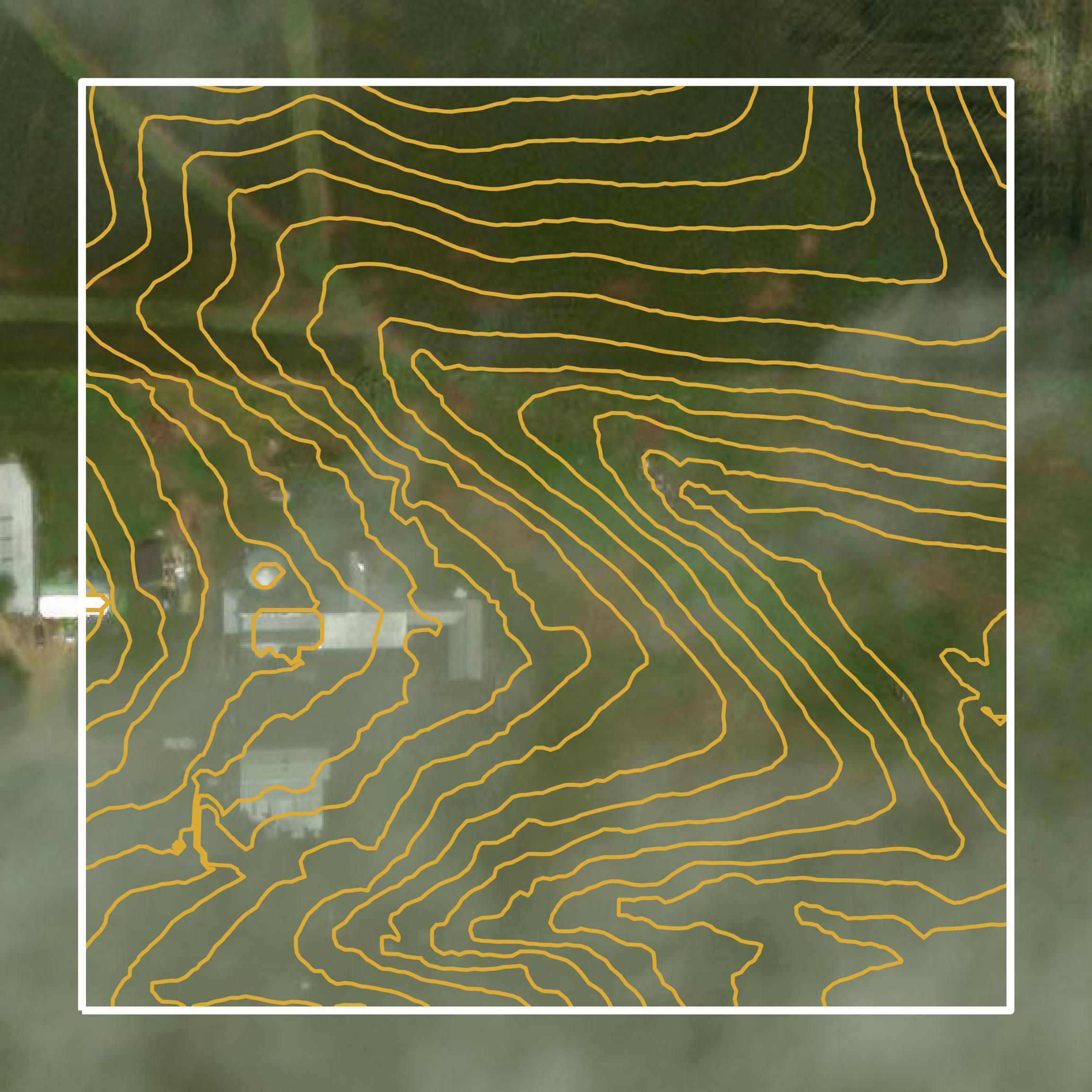 This image shows a contour map in Dubuque County created using GIS data in Equator.