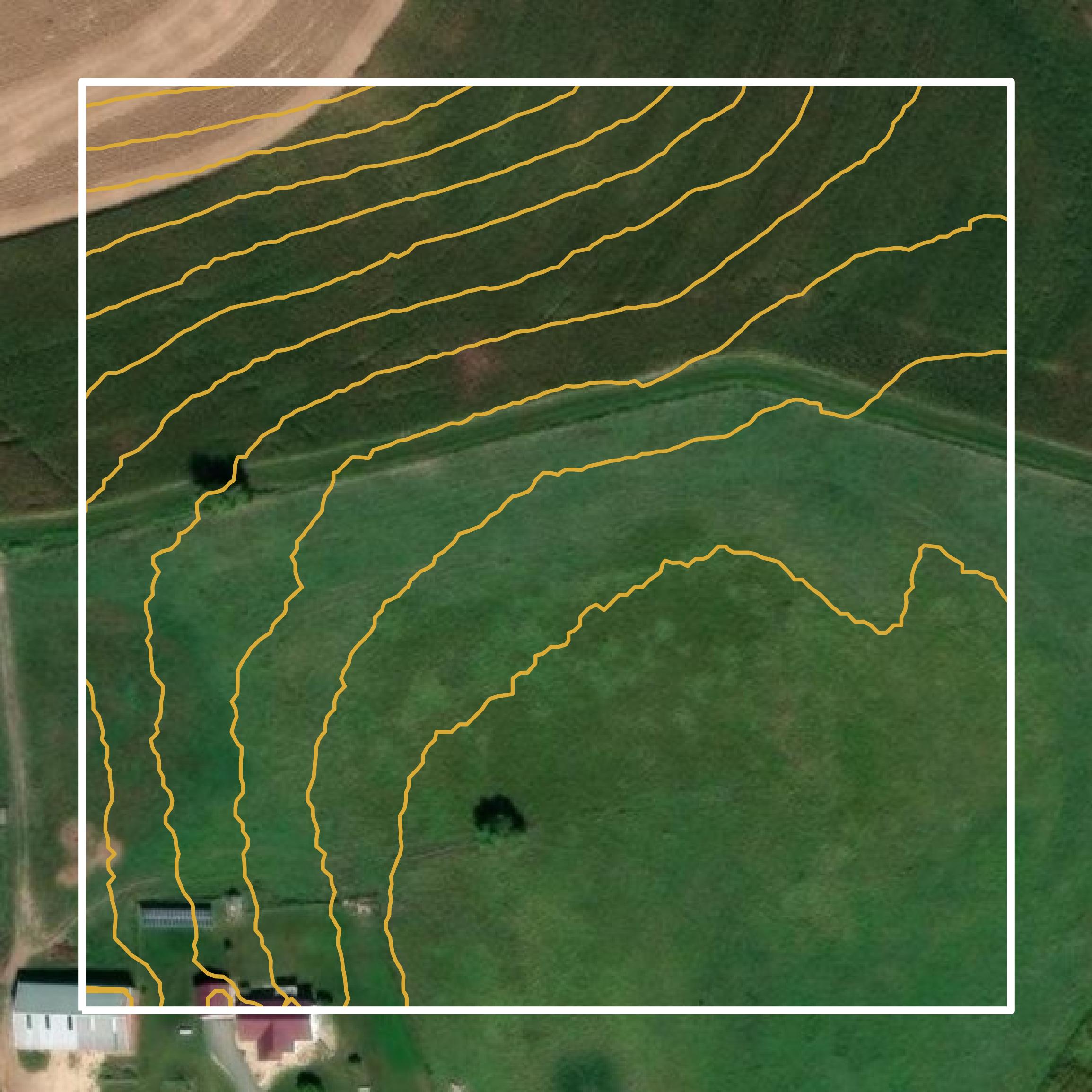 This image shows a contour map in Dubuque County created using GIS data in Equator.
