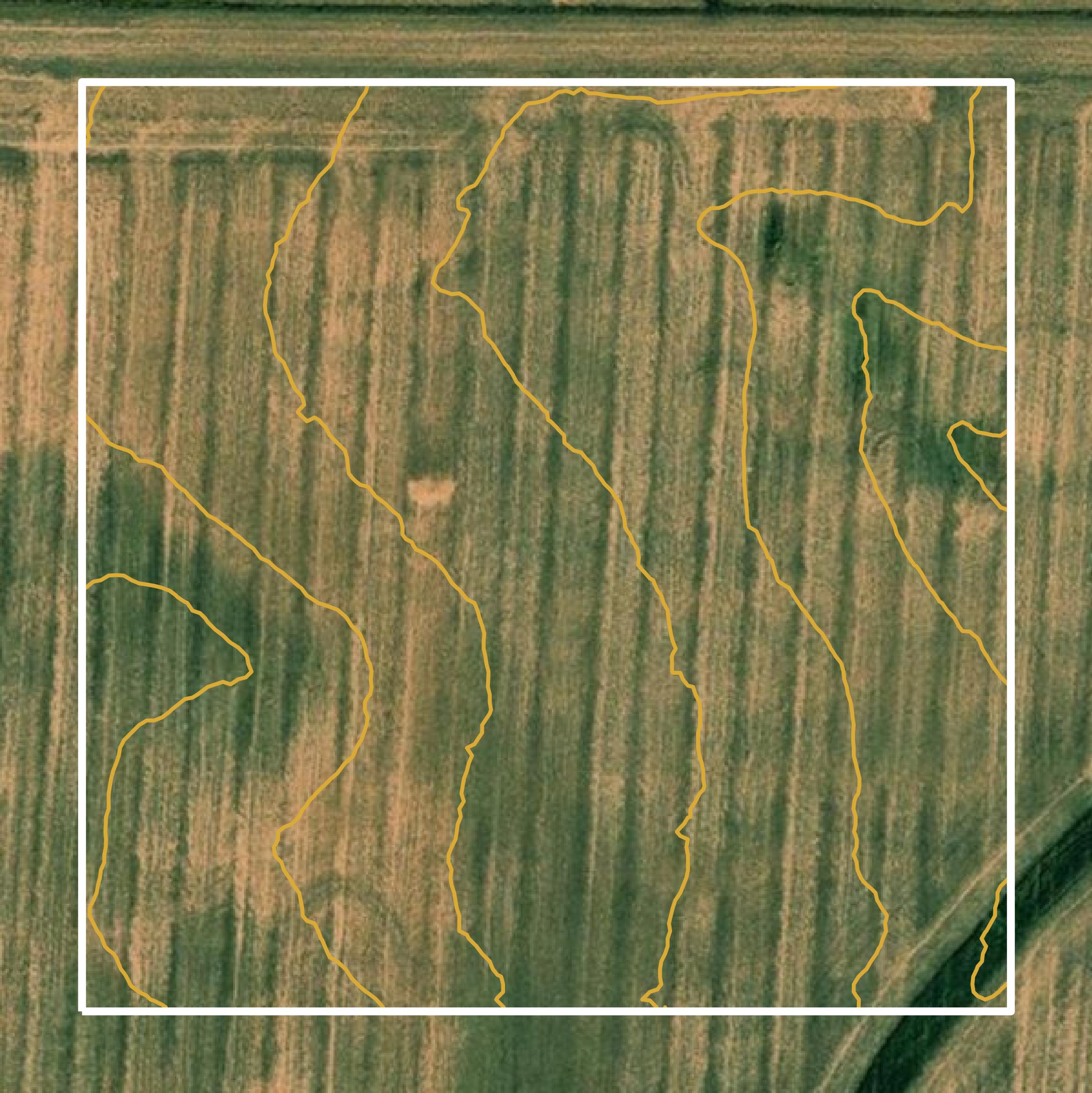 This image shows a contour map in Fayette County created using GIS data in Equator.