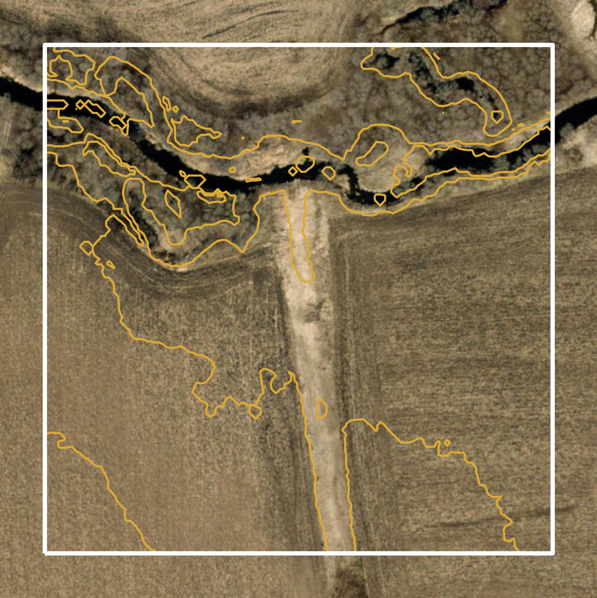 This image shows a contour map in Franklin County created using GIS data in Equator.