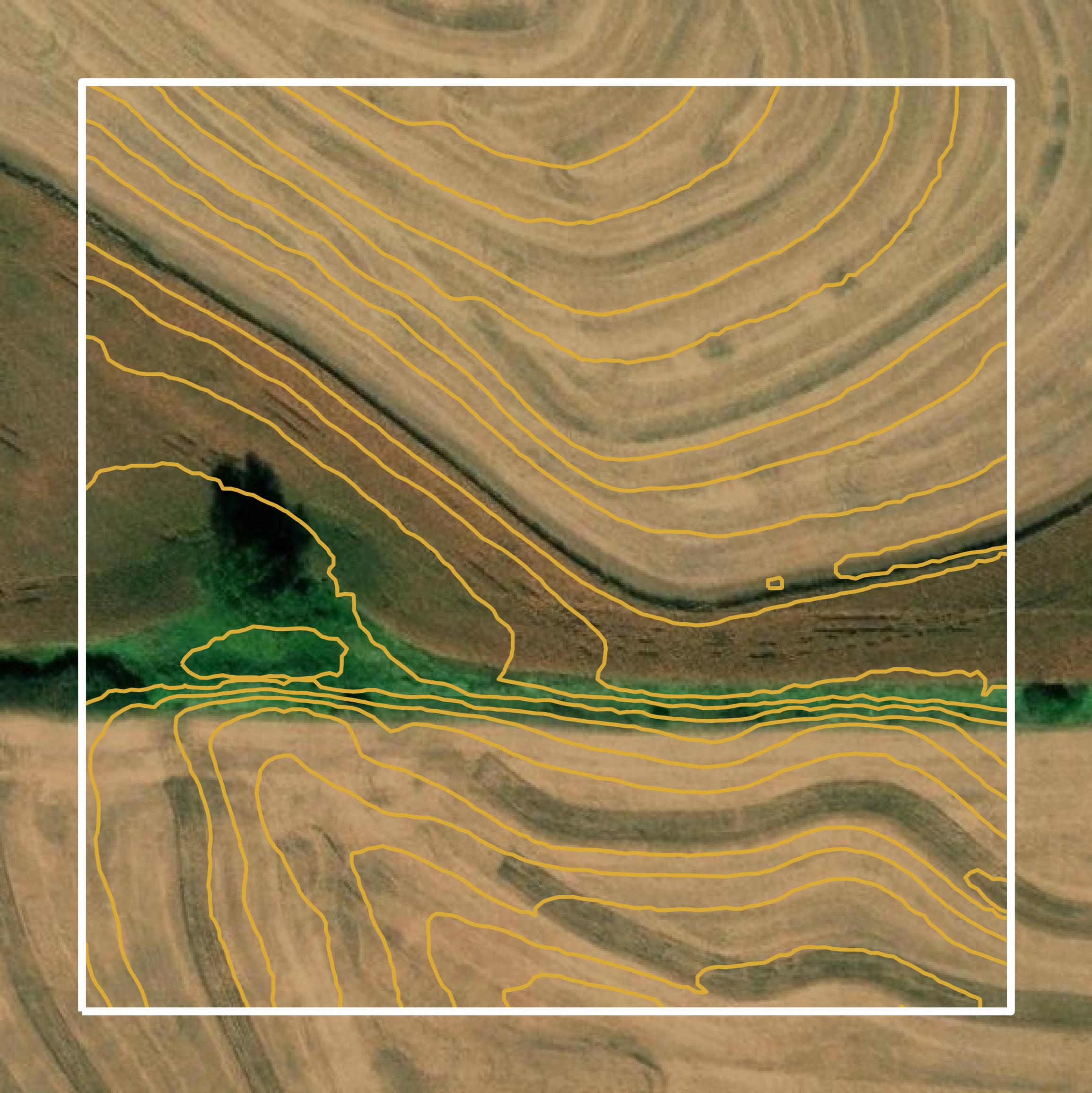 This image shows a contour map in Fremont County created using GIS data in Equator.