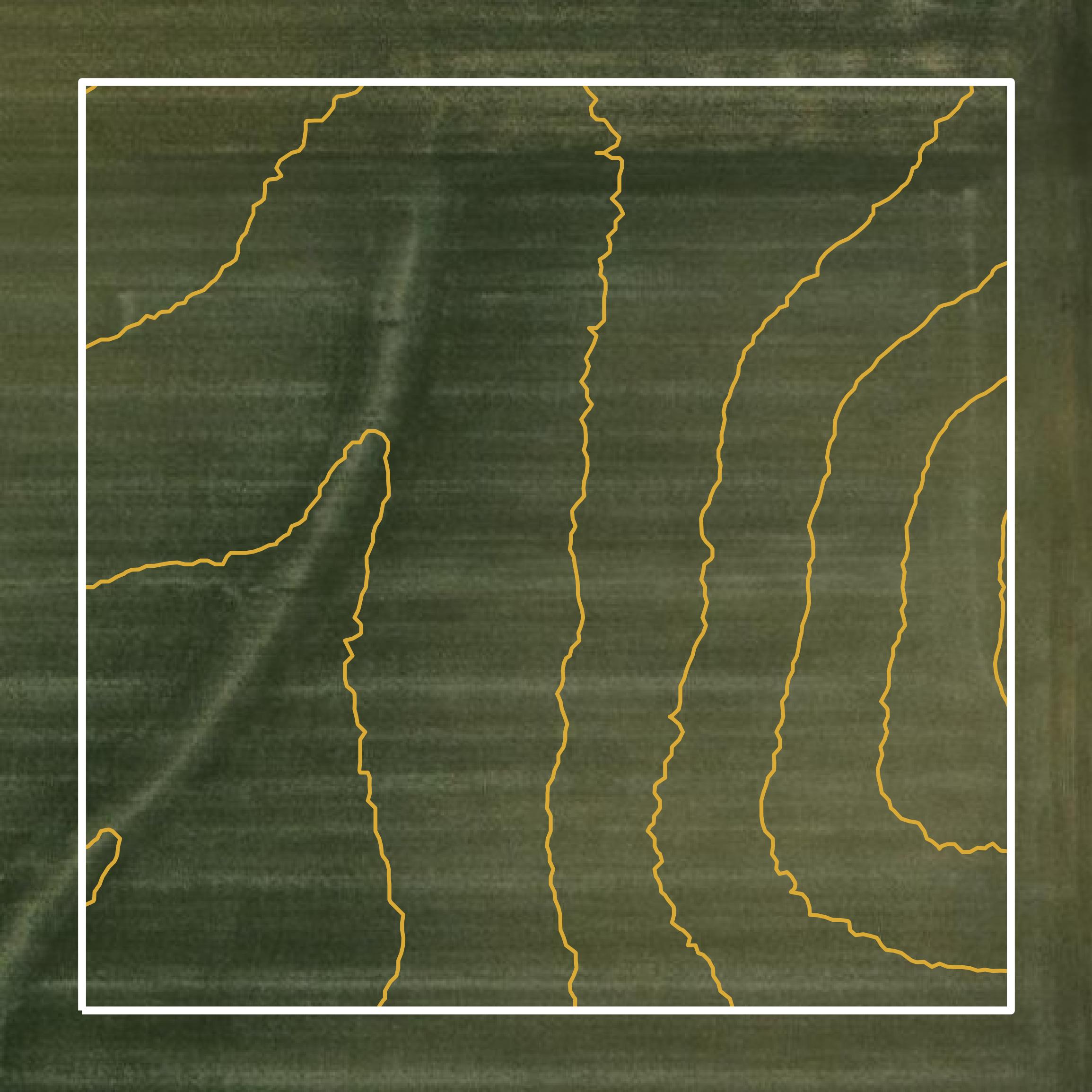 This image shows a contour map in Grundy County created using GIS data in Equator.