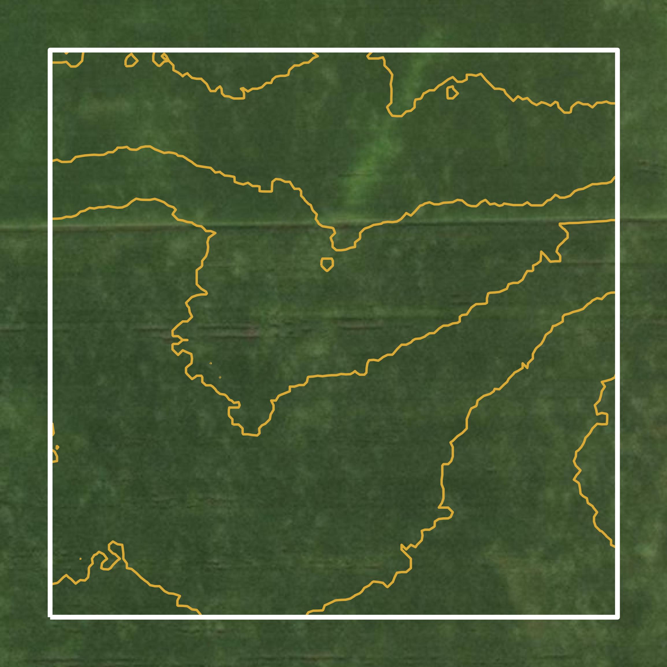 This image shows a contour map in Hancock County created using GIS data in Equator.