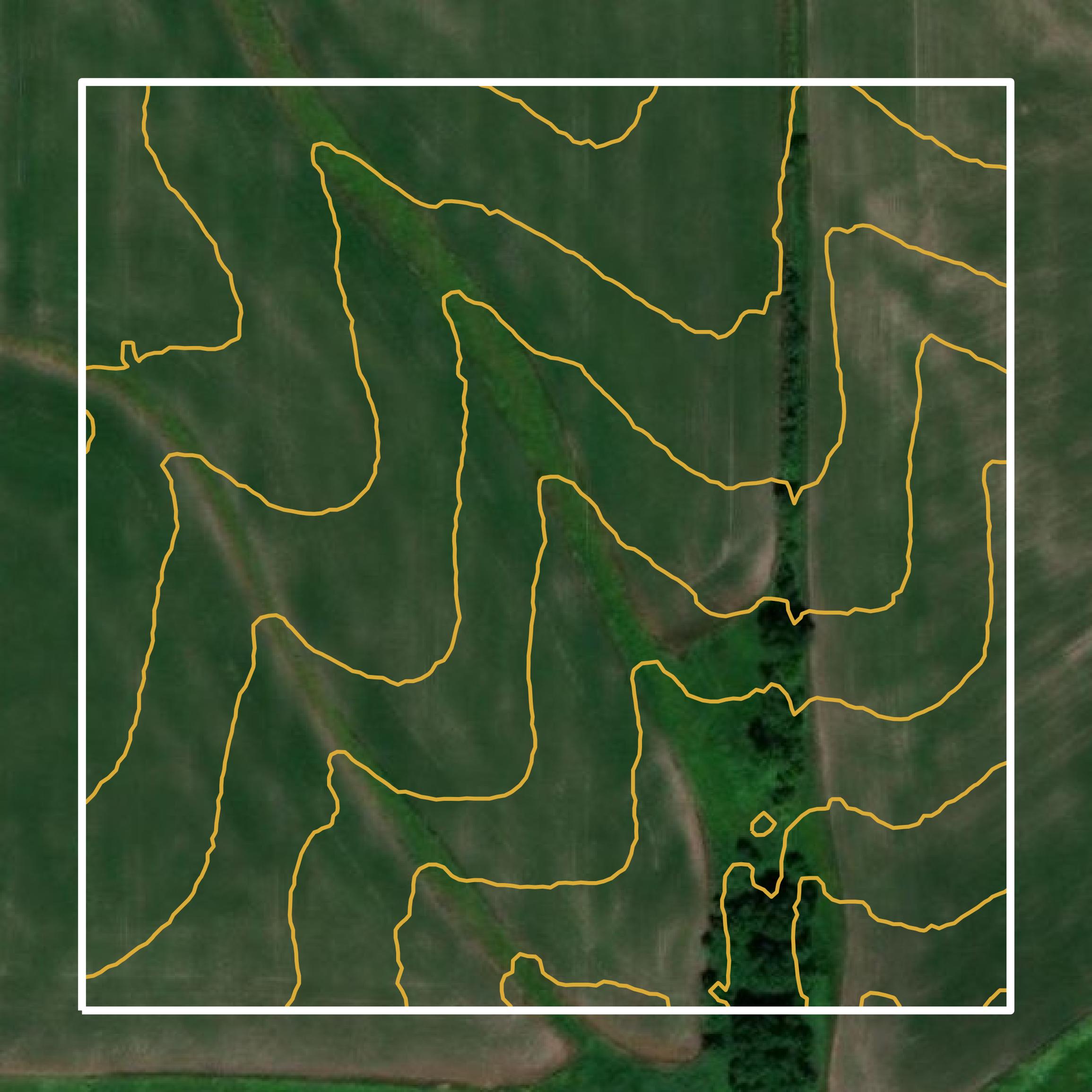 This image shows a contour map in Henry County created using GIS data in Equator.