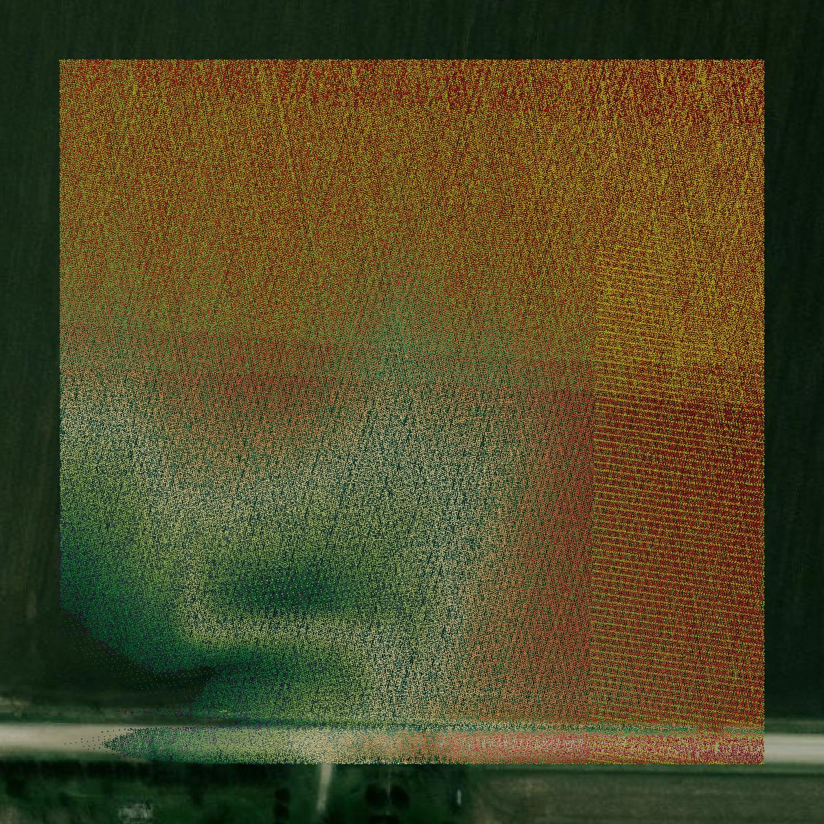 This image shows a LiDAR point cloud in Henry County created using GIS data in Equator.