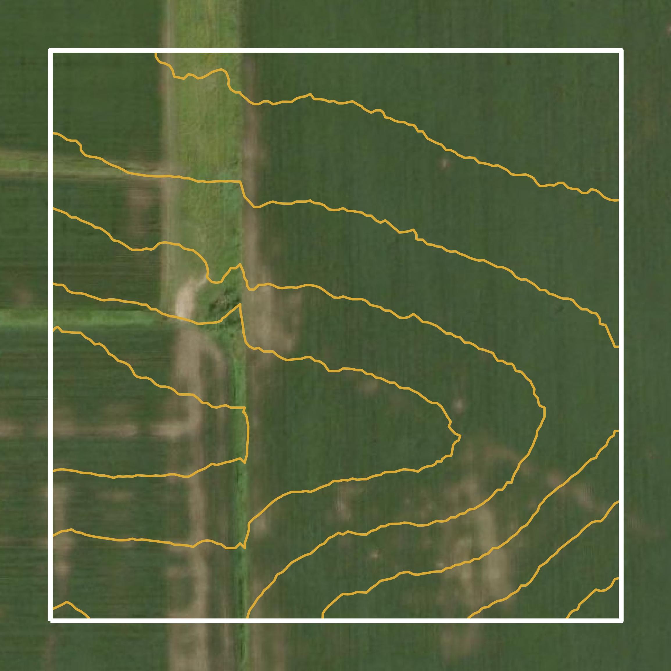 This image shows a contour map in Howard County created using GIS data in Equator.
