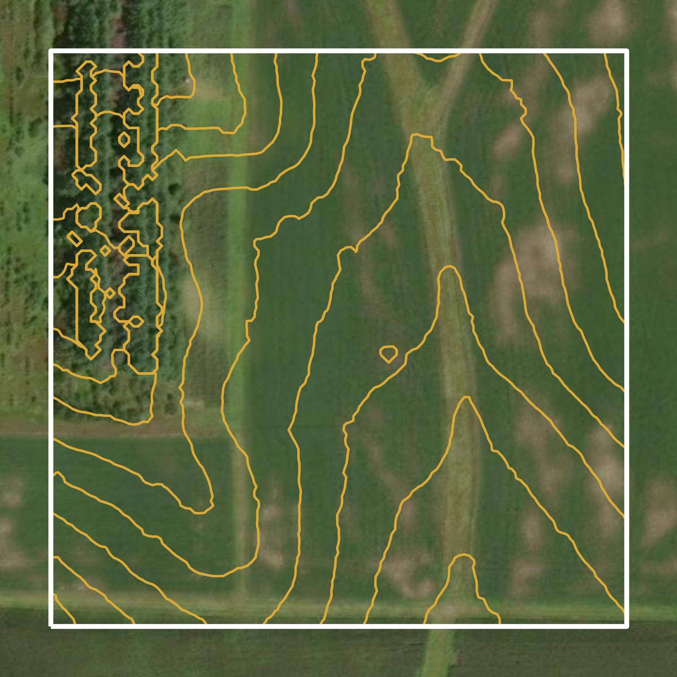 This image shows a contour map in Howard County created using GIS data in Equator.