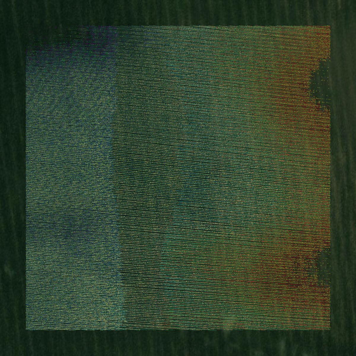 This image shows a LiDAR point cloud in Humboldt County created using GIS data in Equator.