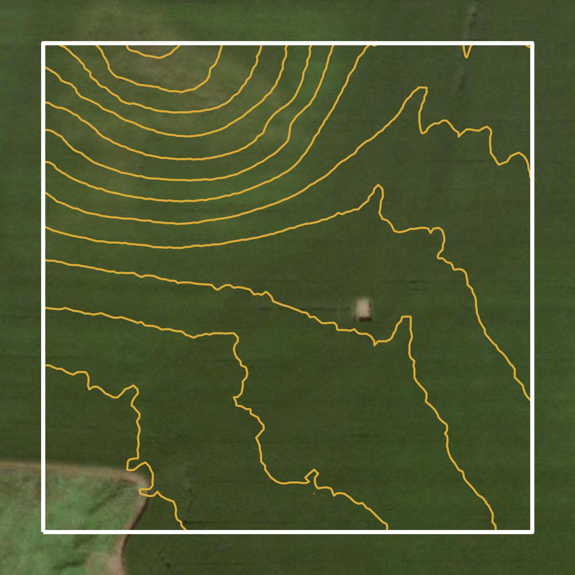 This image shows a contour map in Ida County created using GIS data in Equator.