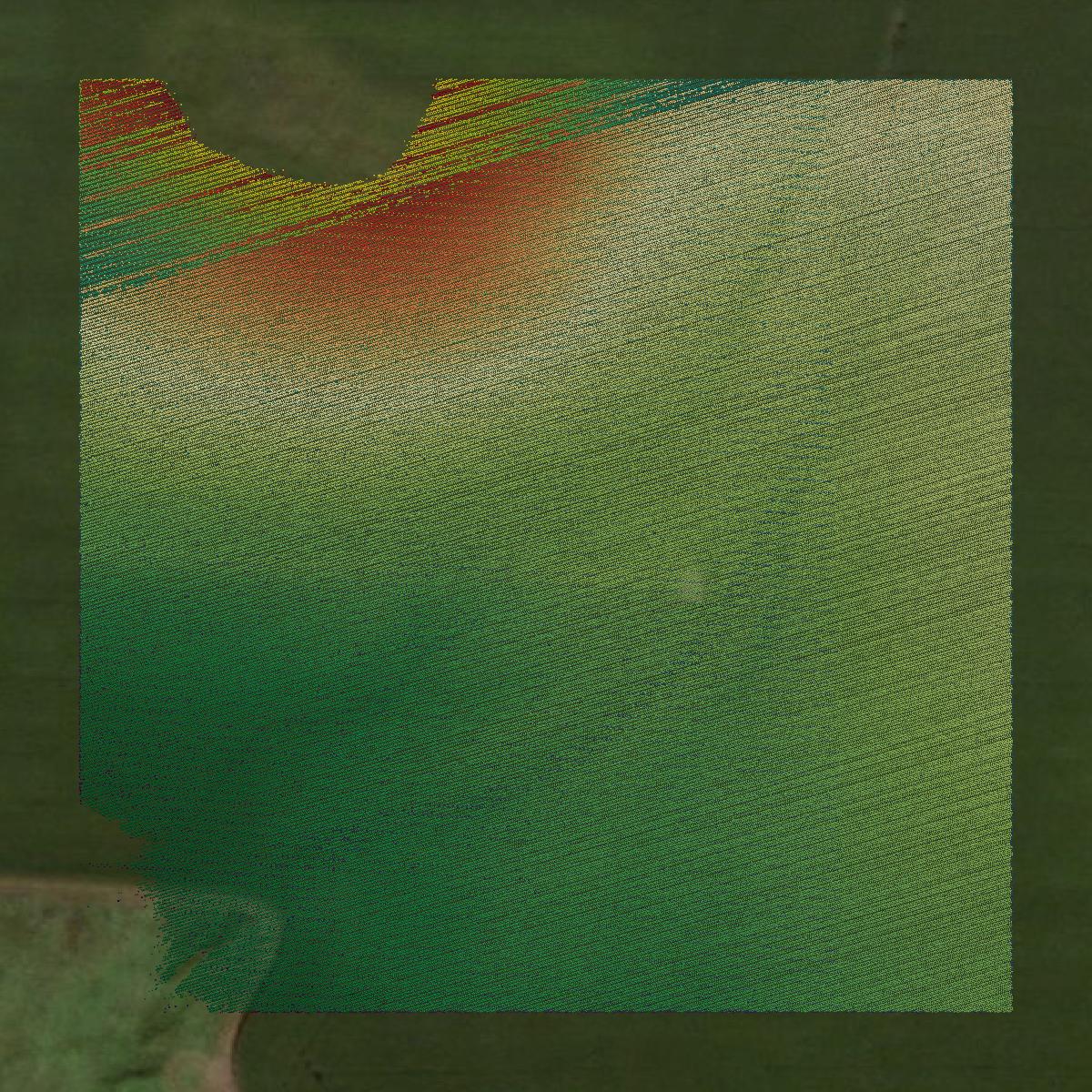 This image shows a LiDAR point cloud in Ida County created using GIS data in Equator.