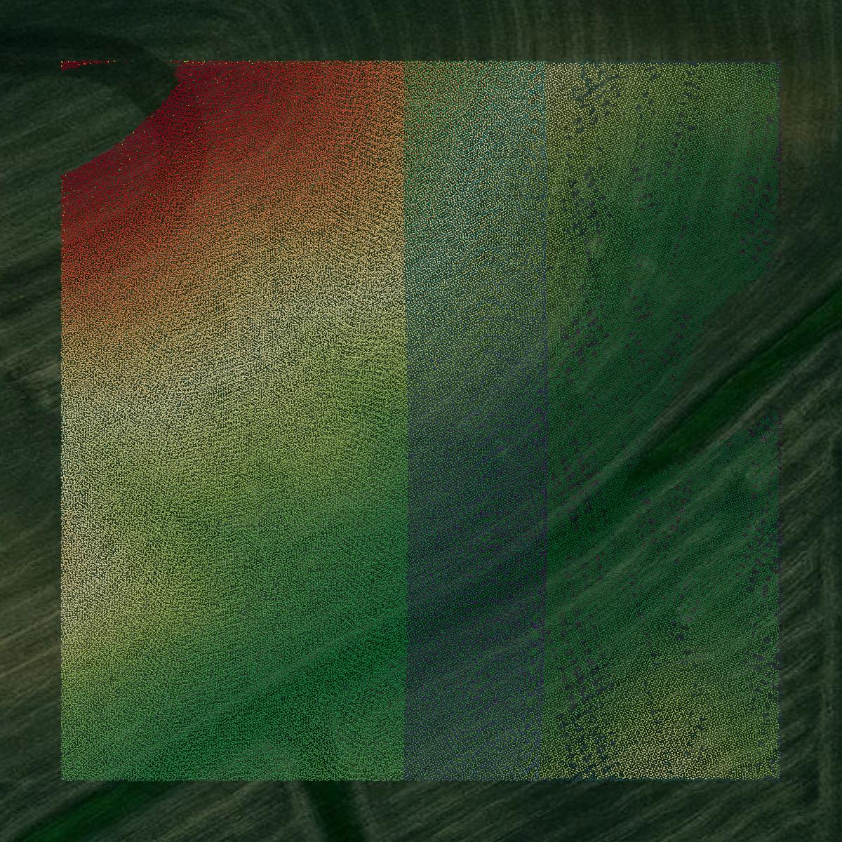 This image shows a LiDAR point cloud in Iowa County created using GIS data in Equator.