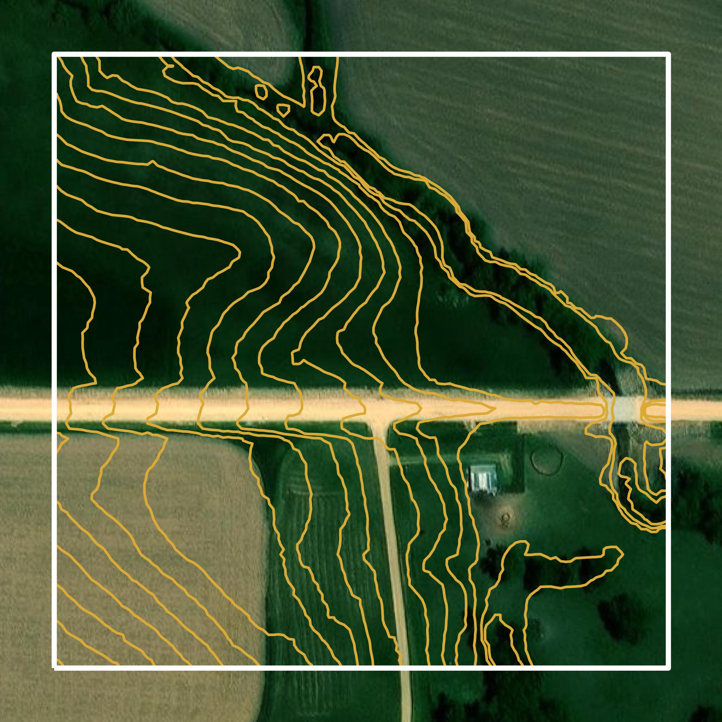 This image shows a contour map in Jackson County created using GIS data in Equator.