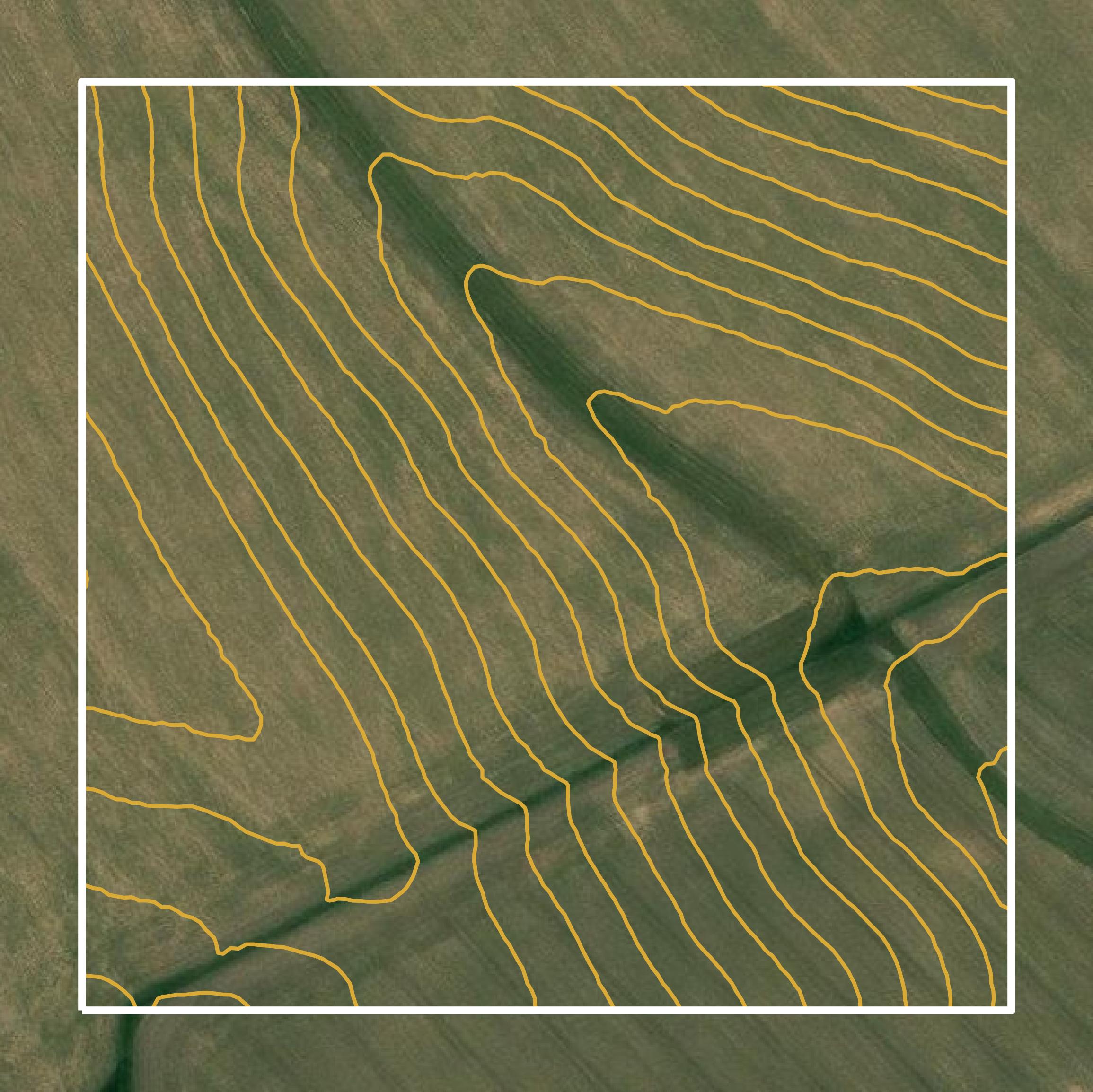 This image shows a contour map in Jackson County created using GIS data in Equator.
