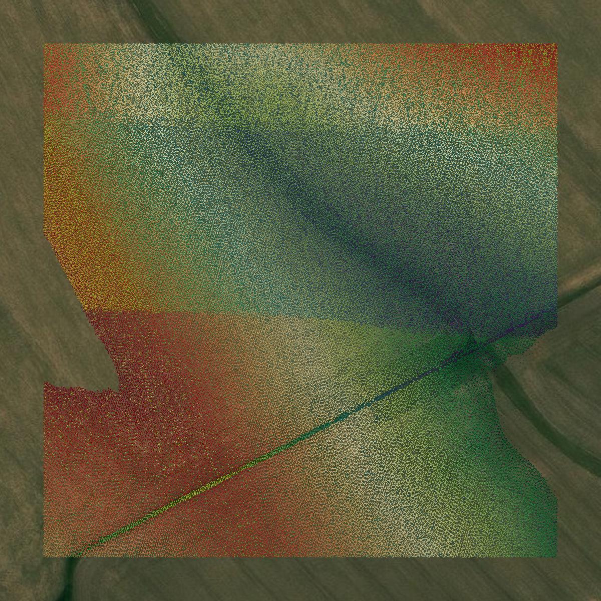 This image shows a LiDAR point cloud in Jackson County created using GIS data in Equator.