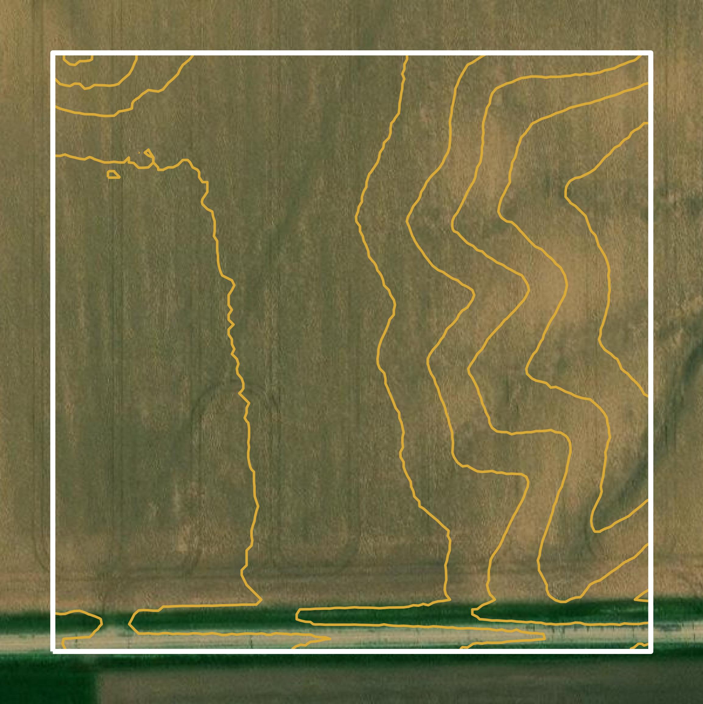 This image shows a contour map in Jasper County created using GIS data in Equator.