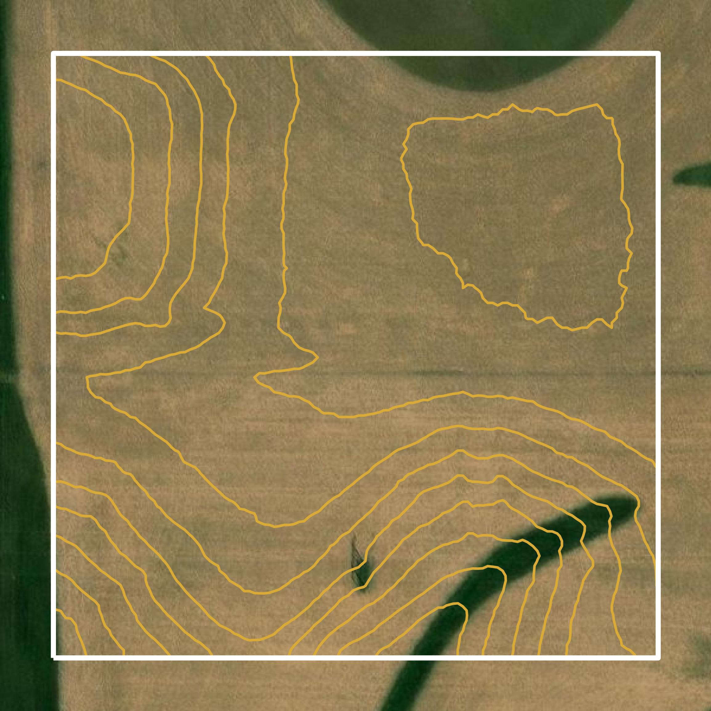 This image shows a contour map in Jasper County created using GIS data in Equator.