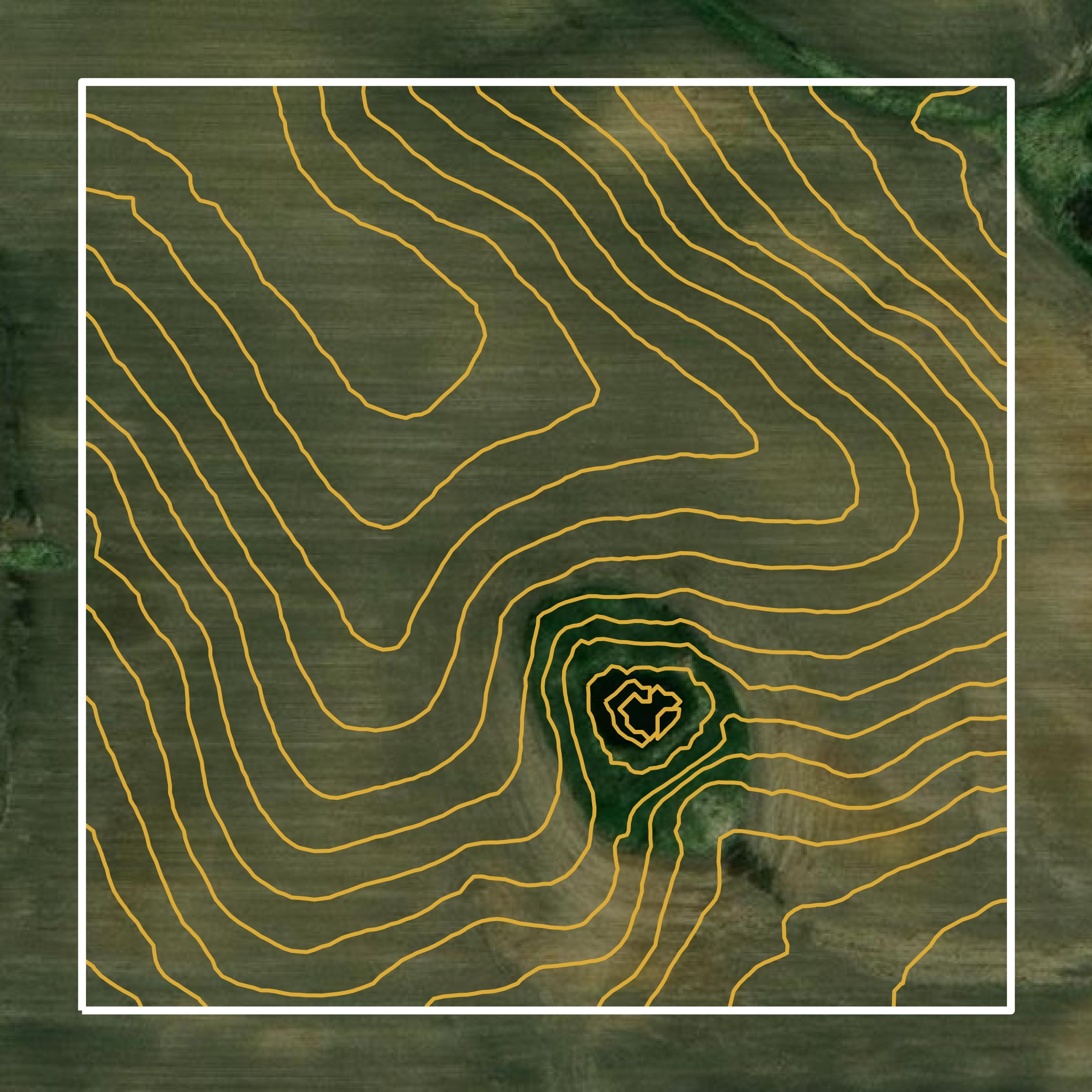 This image shows a contour map in Keokuk County created using GIS data in Equator.