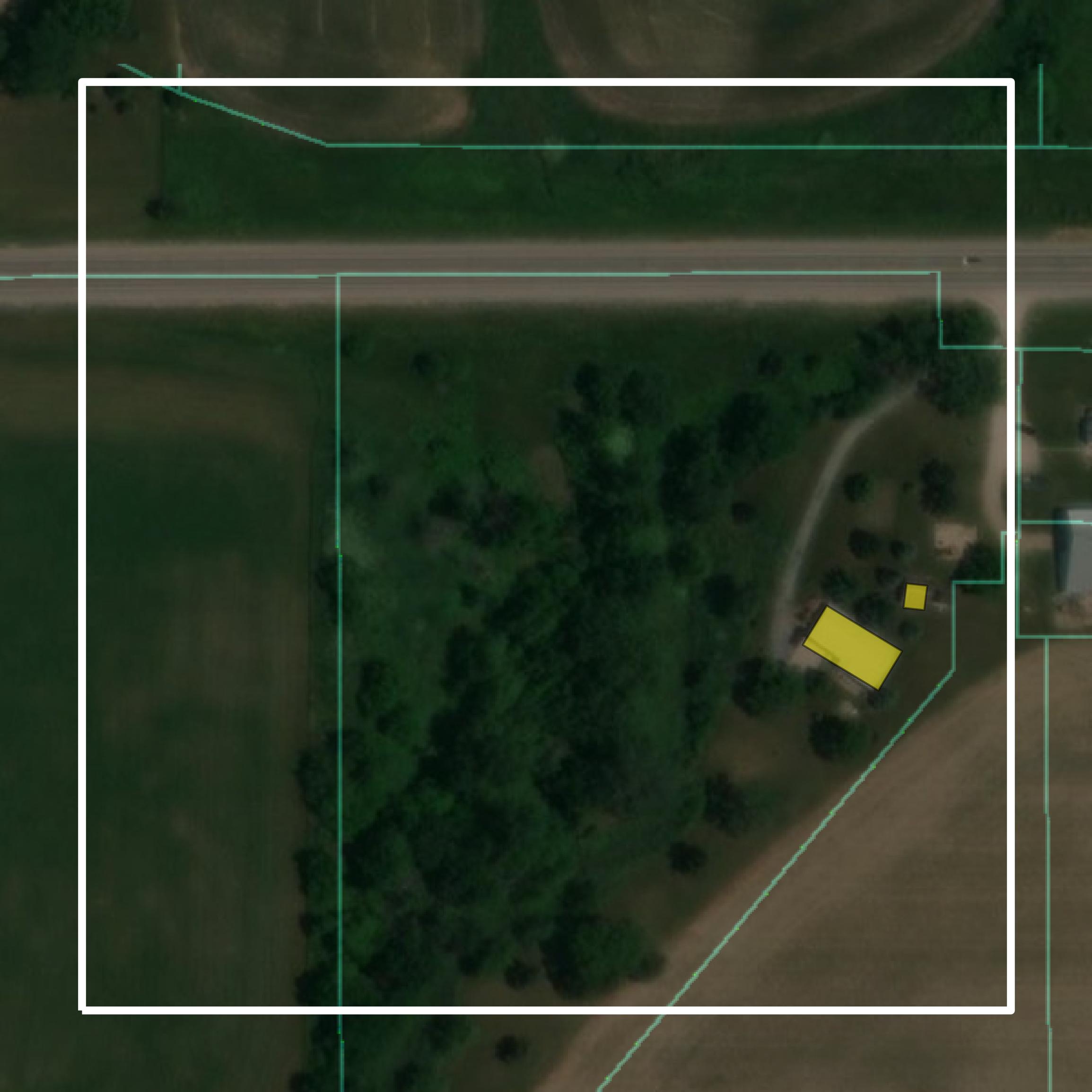 This image shows parcel and building data in Keokuk County created using GIS data in Equator.