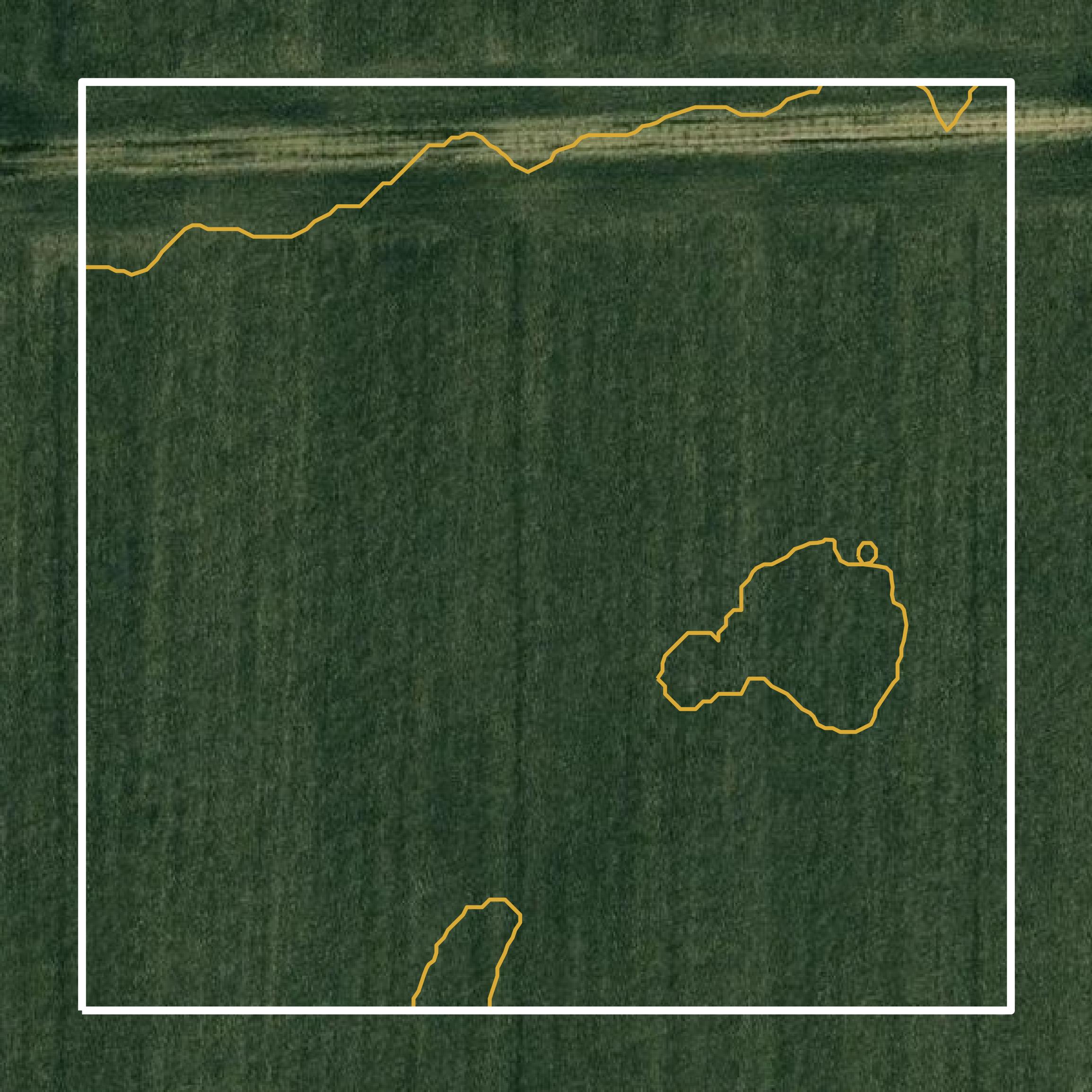 This image shows a contour map in Kossuth County created using GIS data in Equator.