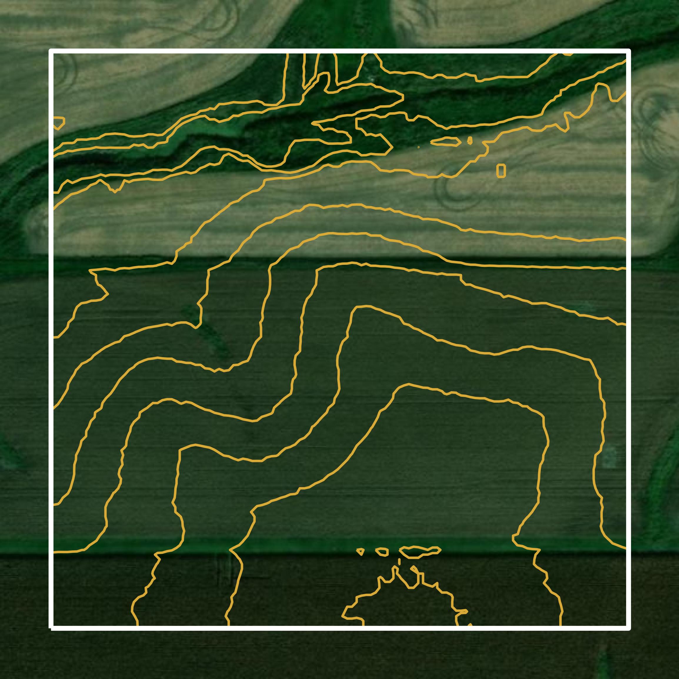 This image shows a contour map in Lee County created using GIS data in Equator.