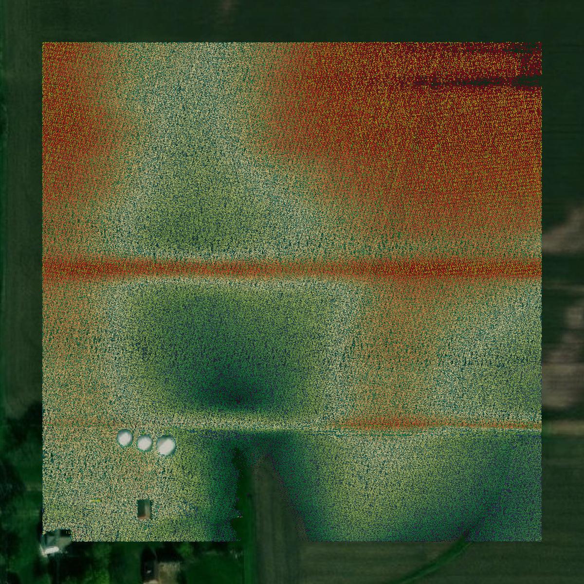 This image shows a LiDAR point cloud in Lee County created using GIS data in Equator.