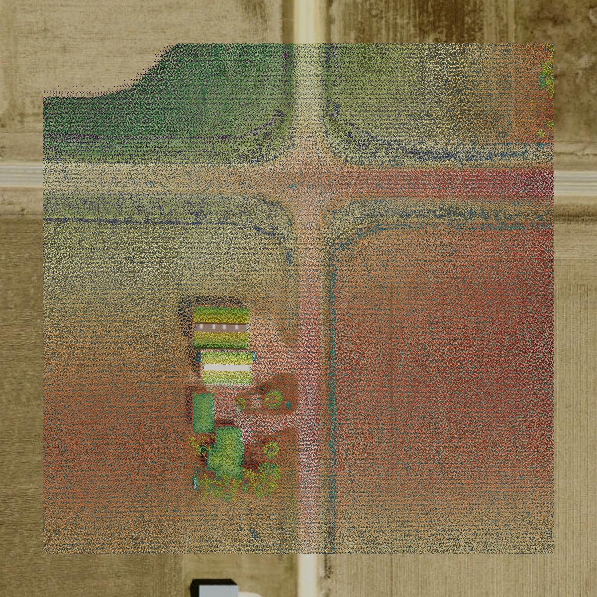 This image shows a LiDAR point cloud in Linn County created using GIS data in Equator.
