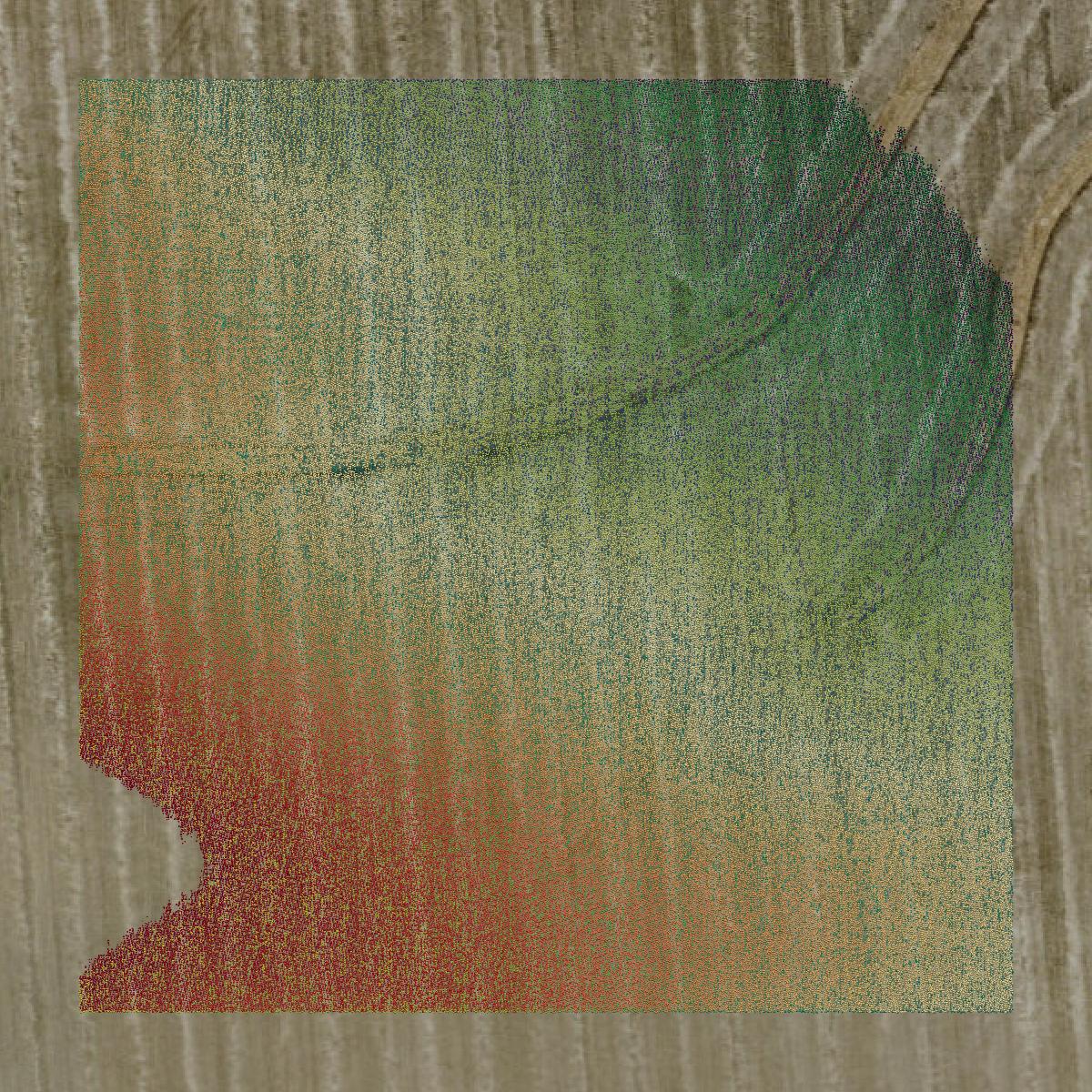 This image shows a LiDAR point cloud in Linn County created using GIS data in Equator.