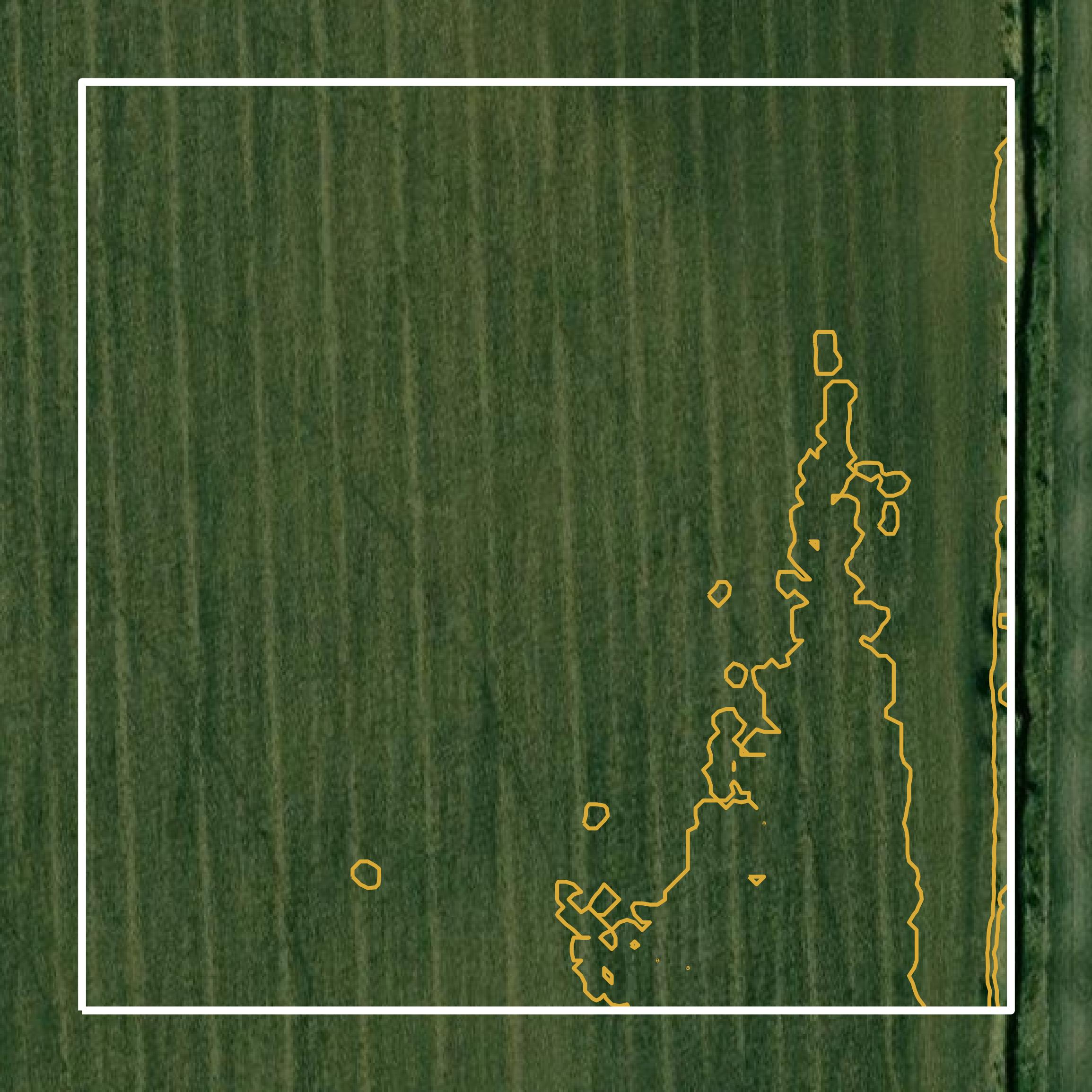 This image shows a contour map in Louisa County created using GIS data in Equator.
