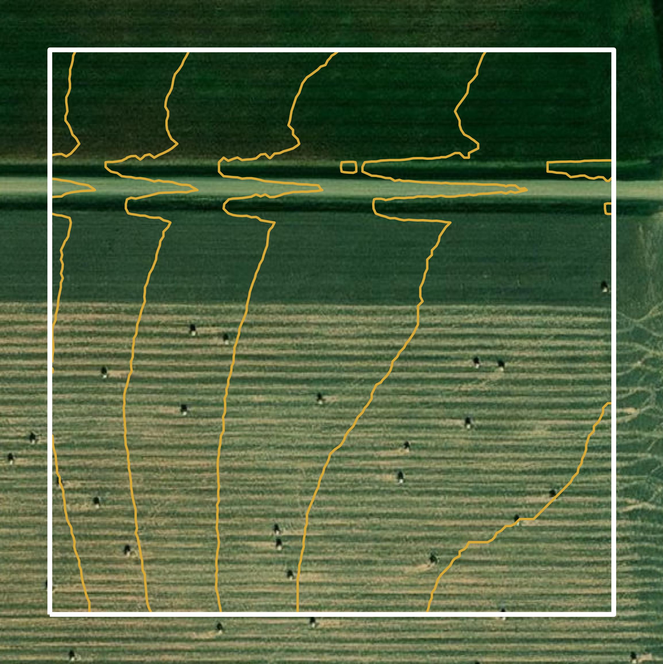 This image shows a contour map in Lyon County created using GIS data in Equator.