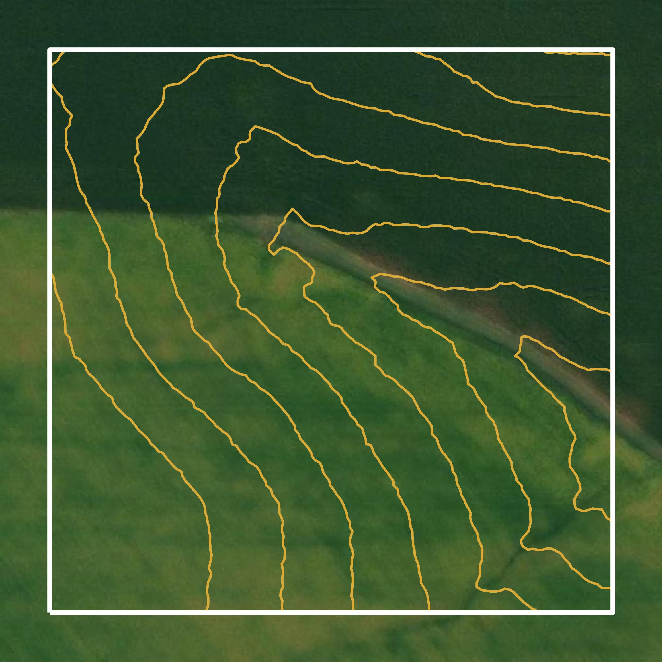 This image shows a contour map in Lyon County created using GIS data in Equator.